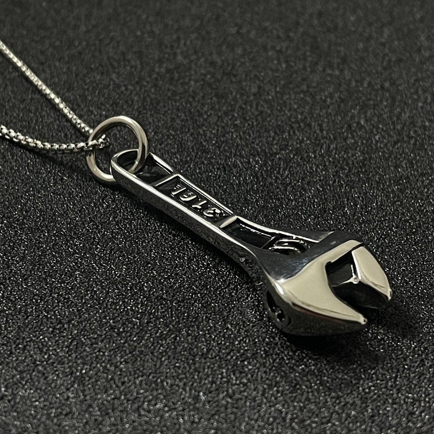 stainless steel golden wrench pendant necklace for men in pakistan