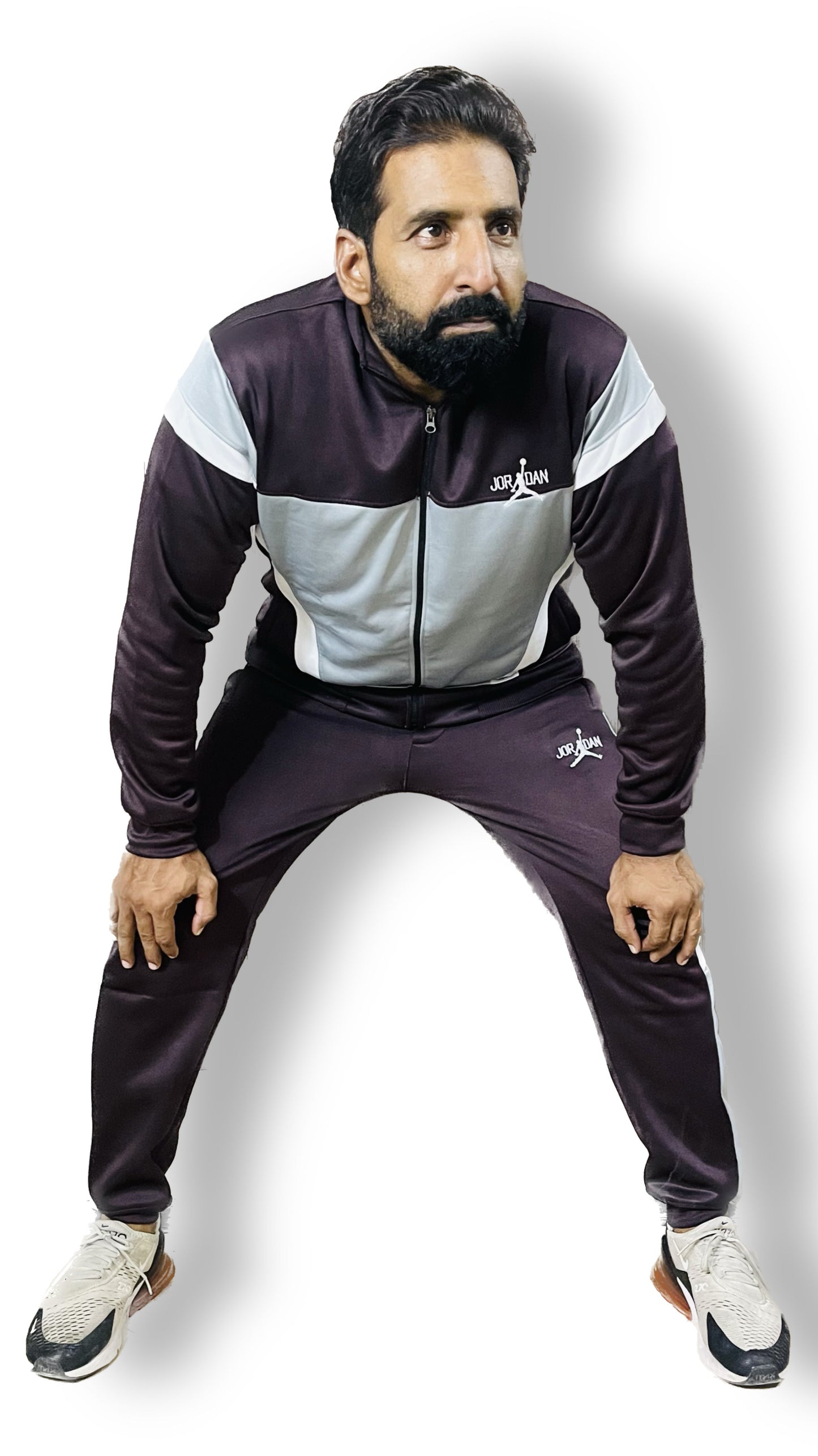 Jordan Air Premium Track Suit - Black & Maroon