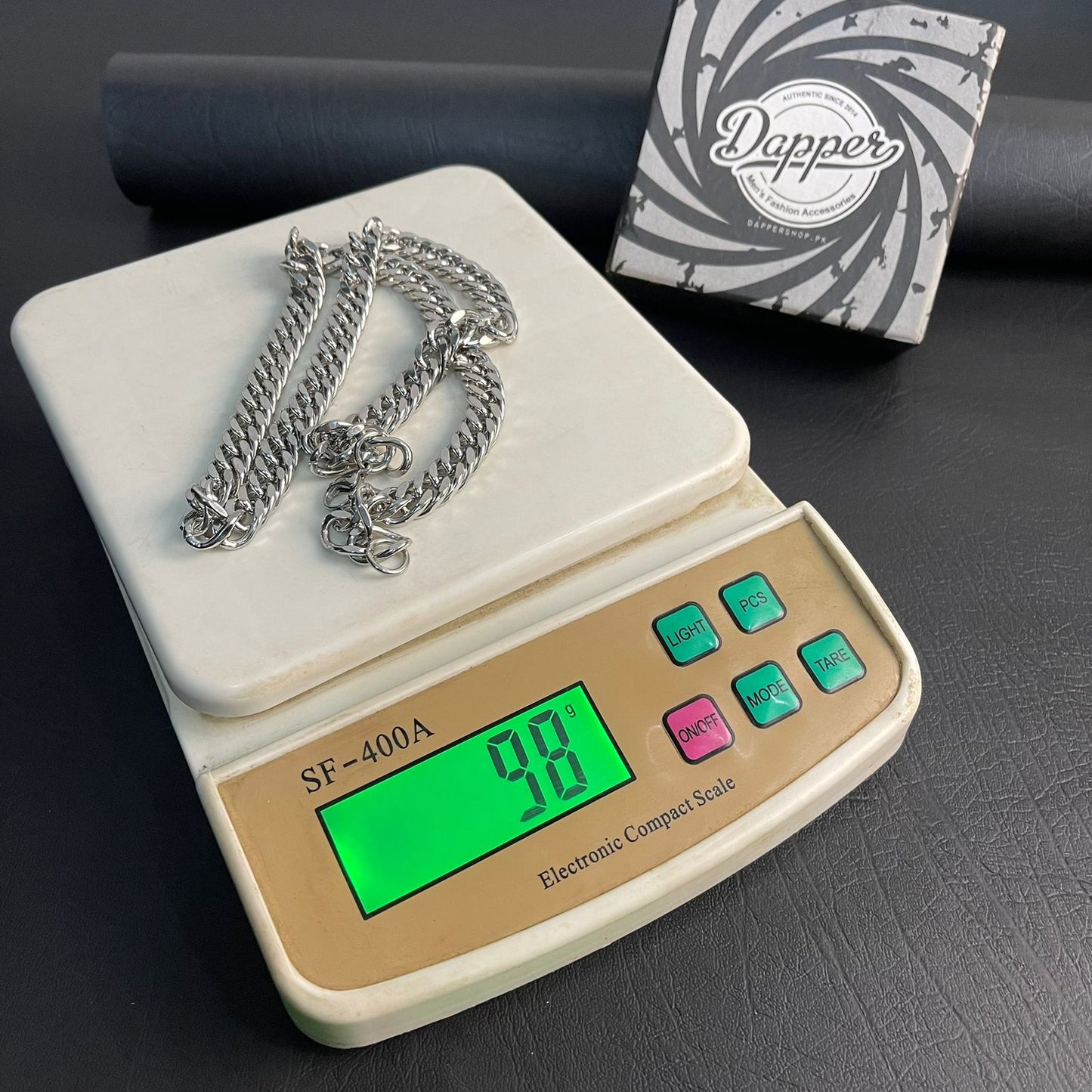 11 mm heavy silver stainless steel Cuban link neck chain for men online in Pakistan