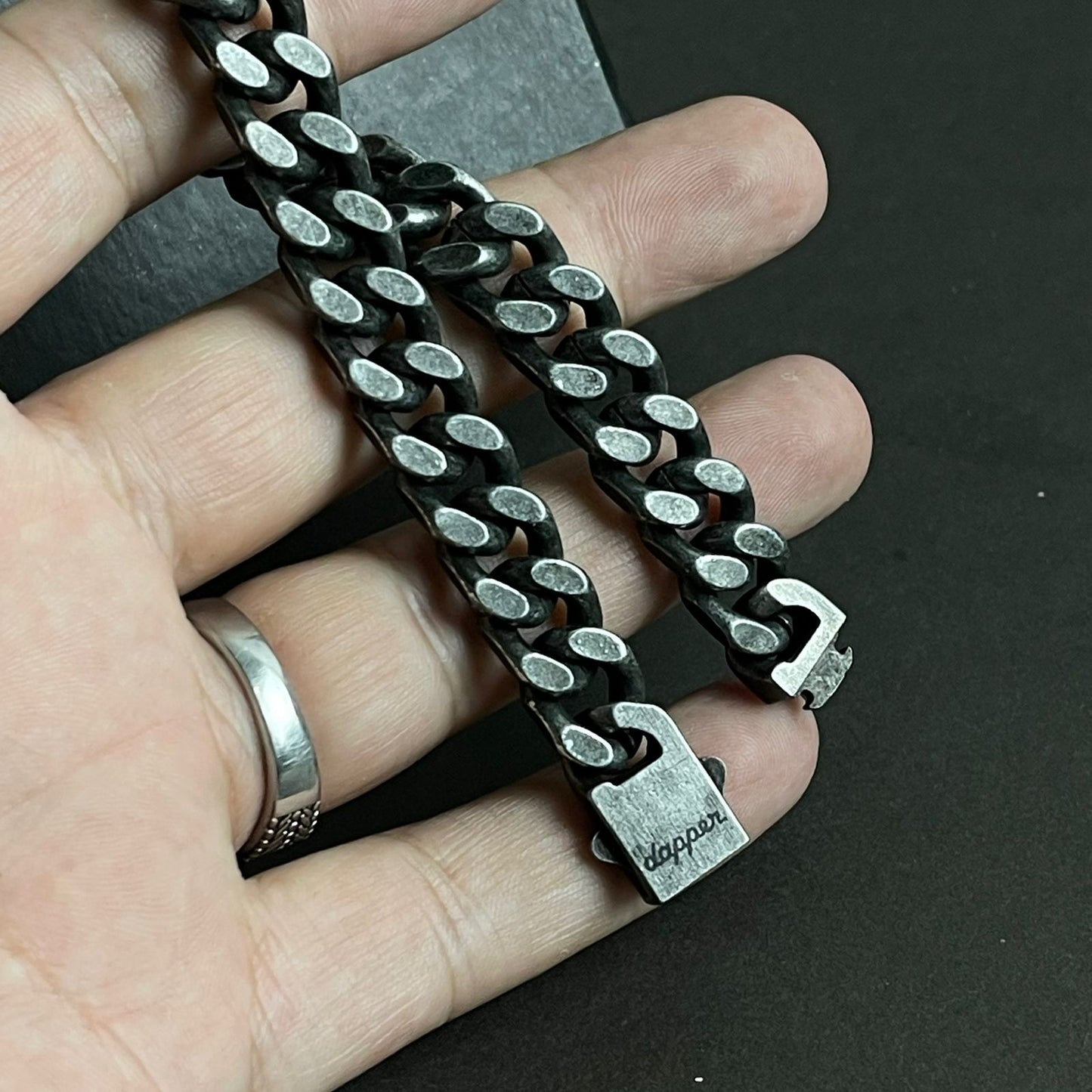 13mm antique silver heavy chain bracelet for men Pakistan