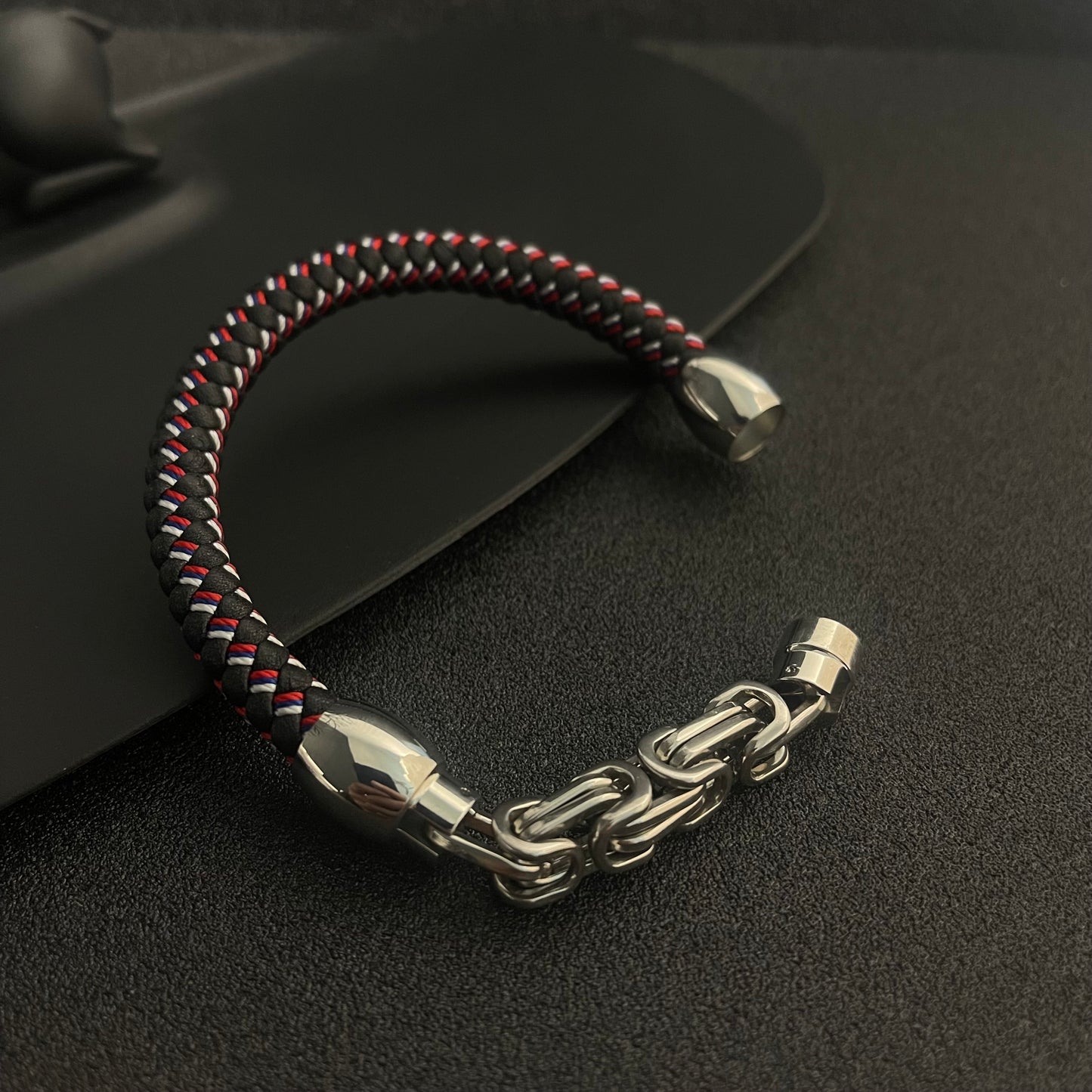 black leather bracelet for men online in pakistan