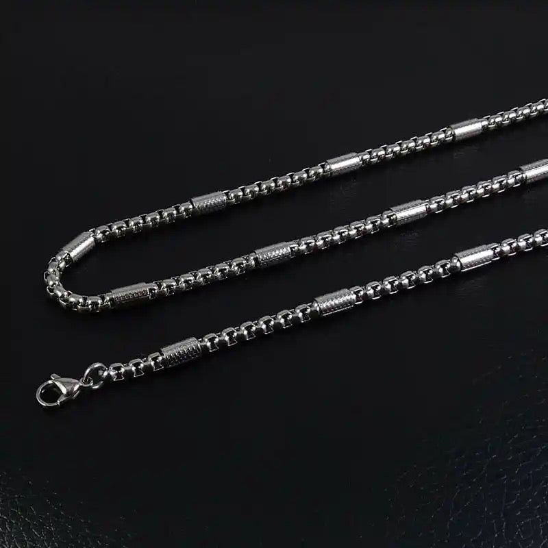 3mm Silver Trendy Box Neck Chain For Men