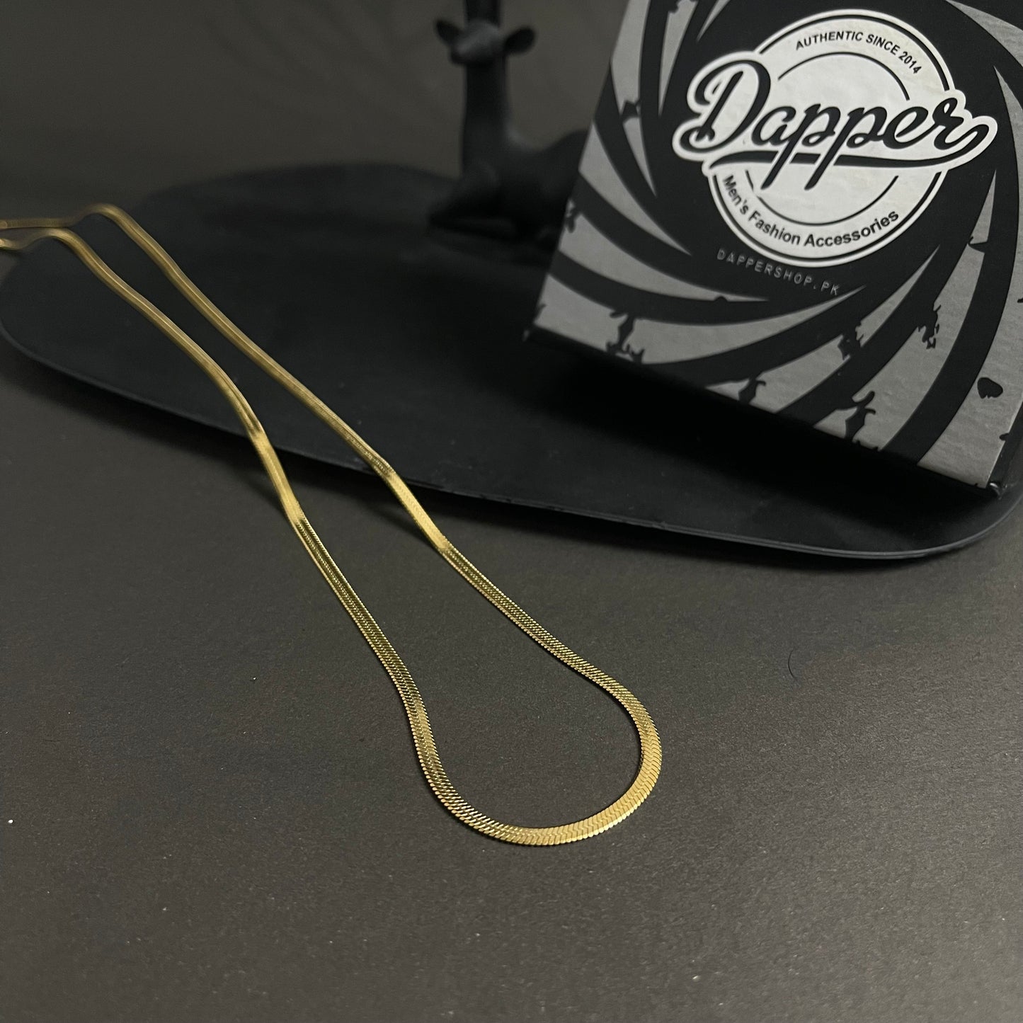 3mm golden flat snake neck chain for men online in Pakistan