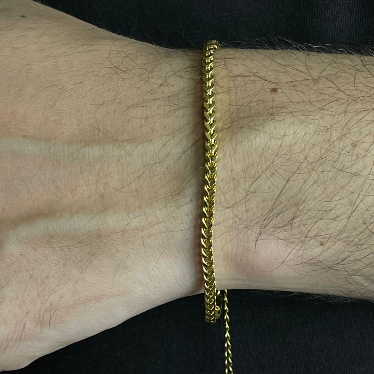 3mm golden franco neck chain and bracelet set for men online in Pakistan
