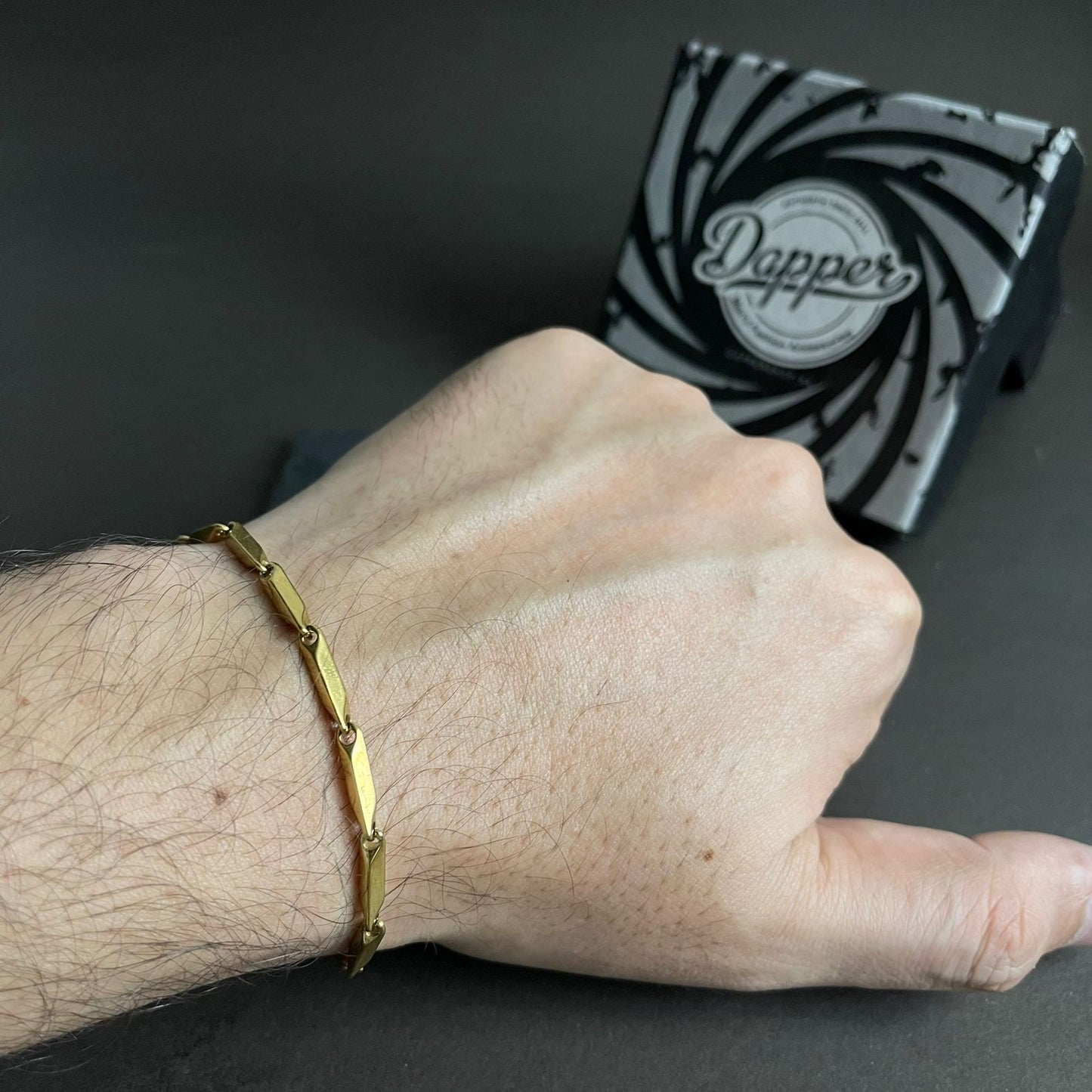 3mm golden rice link stainless steel chain bracelets for men online in Pakistan