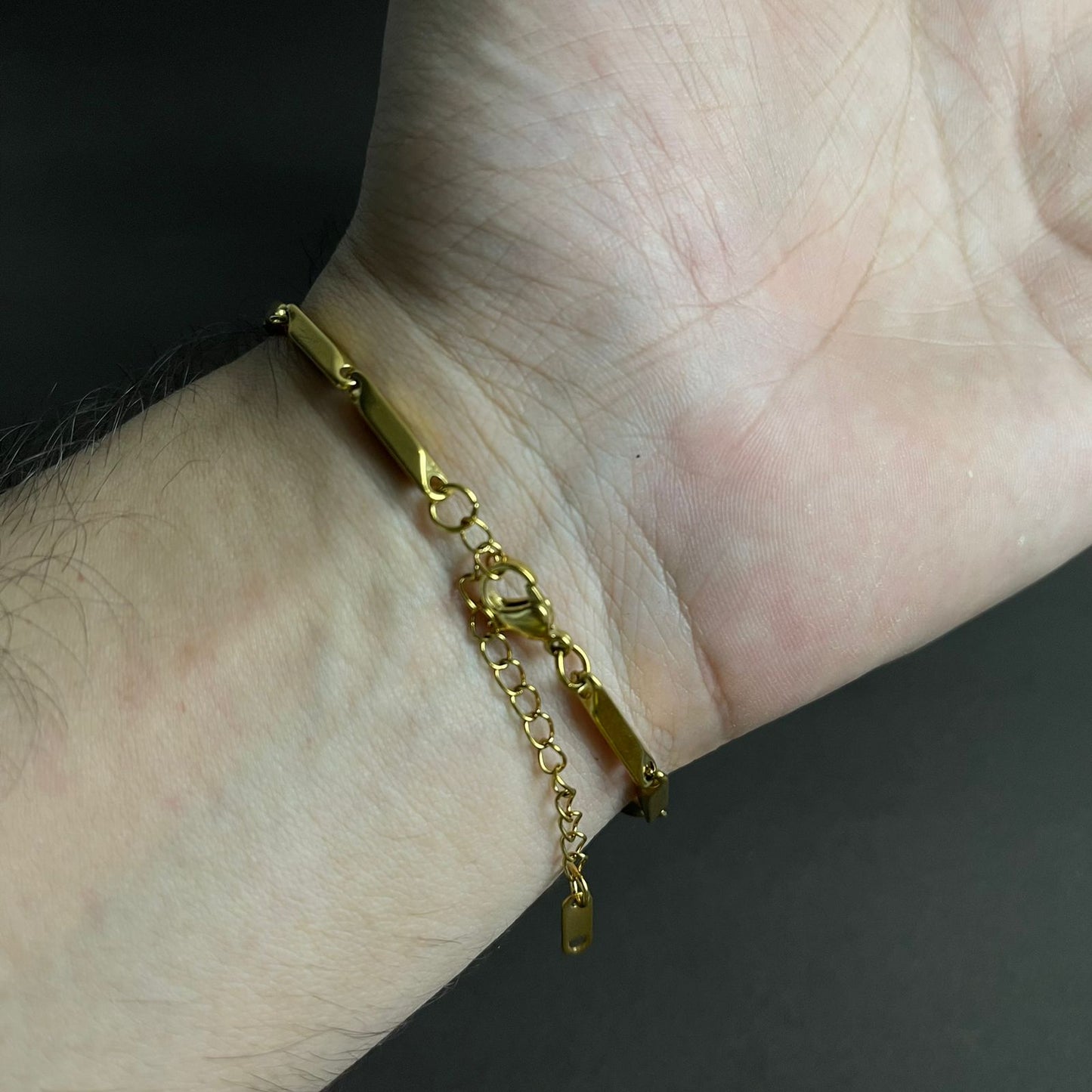3mm golden rice link stainless steel chain bracelets for men online in Pakistan