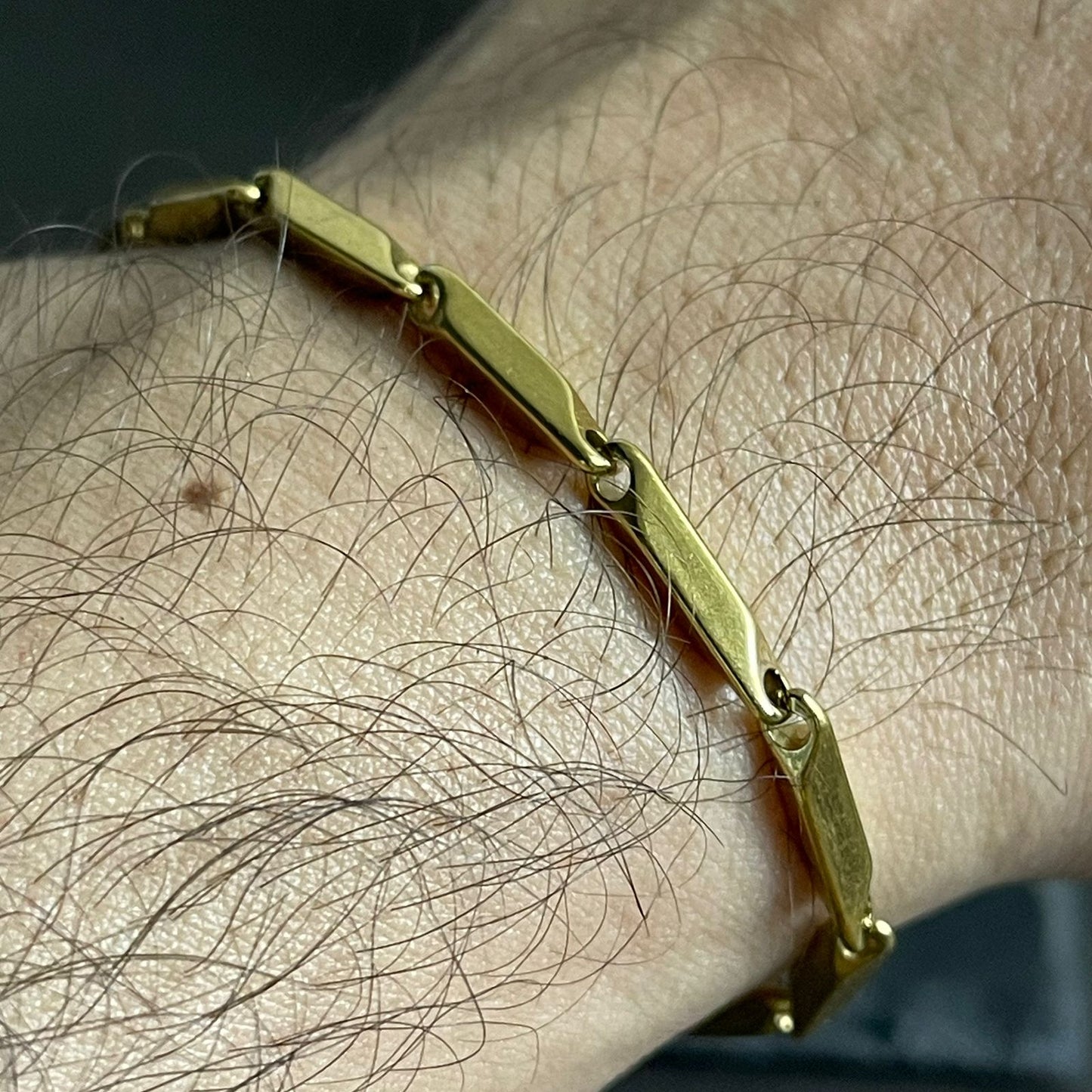 3mm golden rice link stainless steel chain bracelets for men online in Pakistan