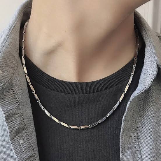 3mm stainless steel silver rice neck chain for men Pakistan
