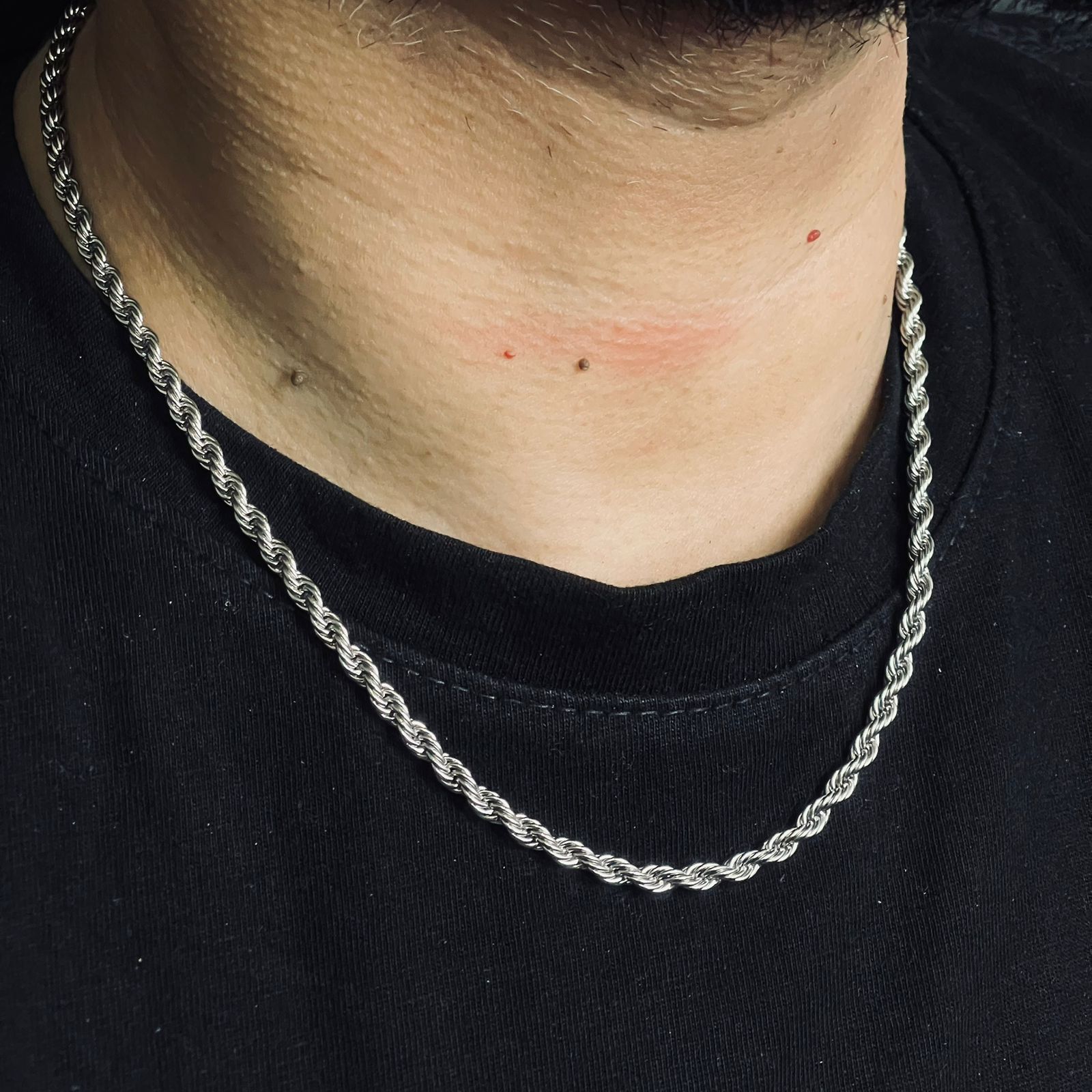 Rope Chain Cheap Chain Necklace 4mm Silver Rope Neck Chain For Men