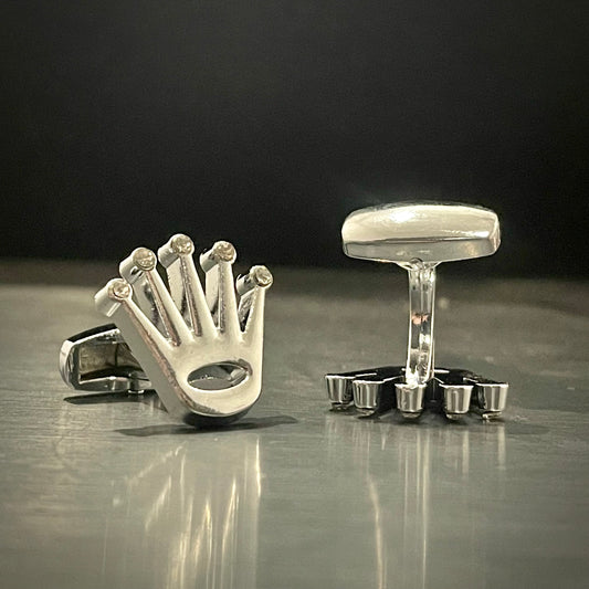 Silver Crown Rolex Cufflinks For men Price In Pakistan