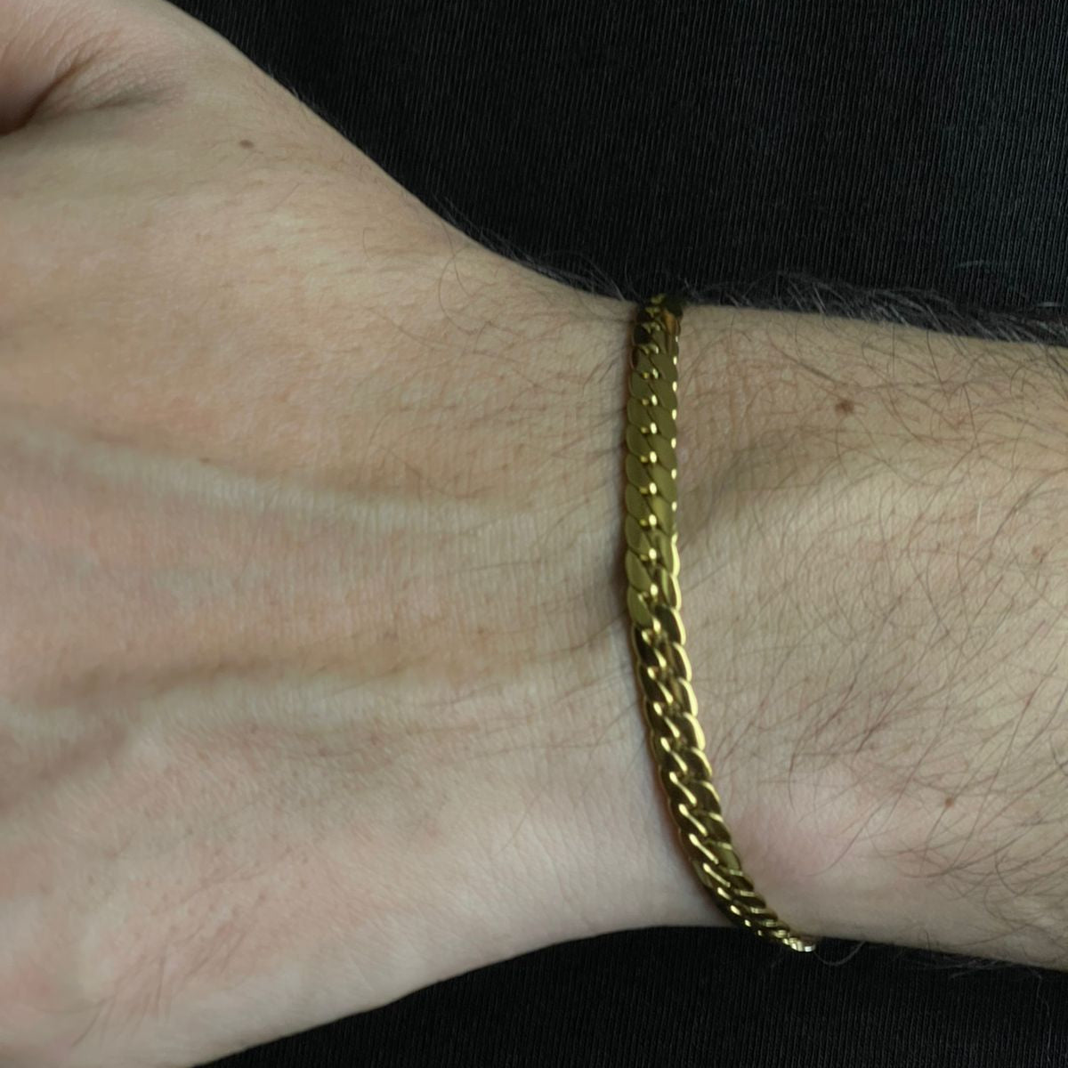 5mm golden miami link short neck chain and bracelet set for men online in Pakistan