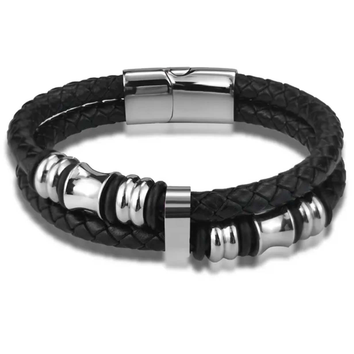 black leather bracelet for men online in pakistan
