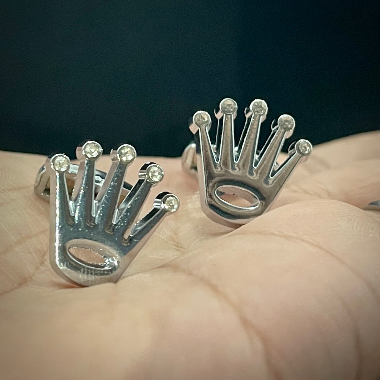 Silver Crown Rolex Cufflinks For Men In Pakistan
