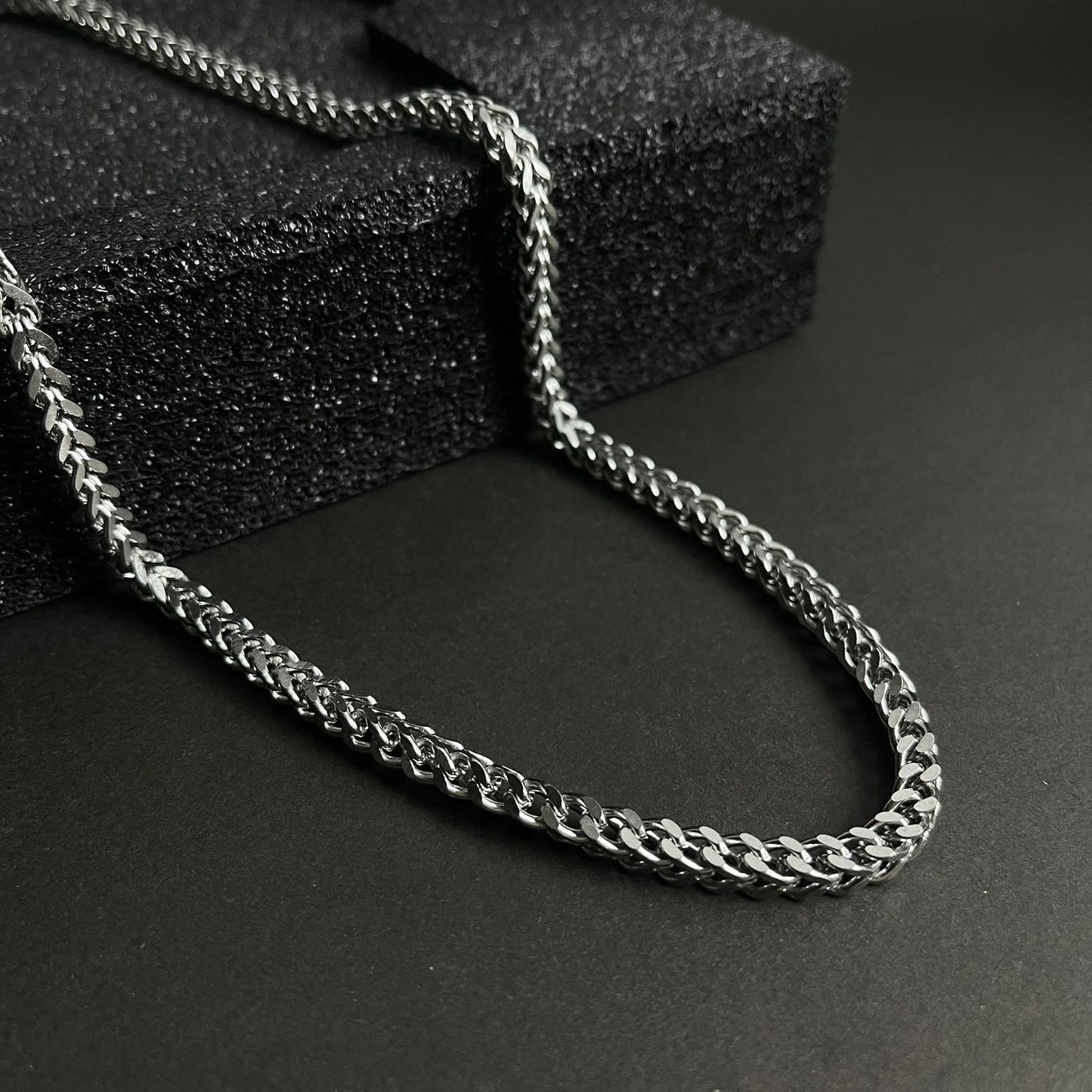 6mm silver Franco neck chain for men online in Pakistan