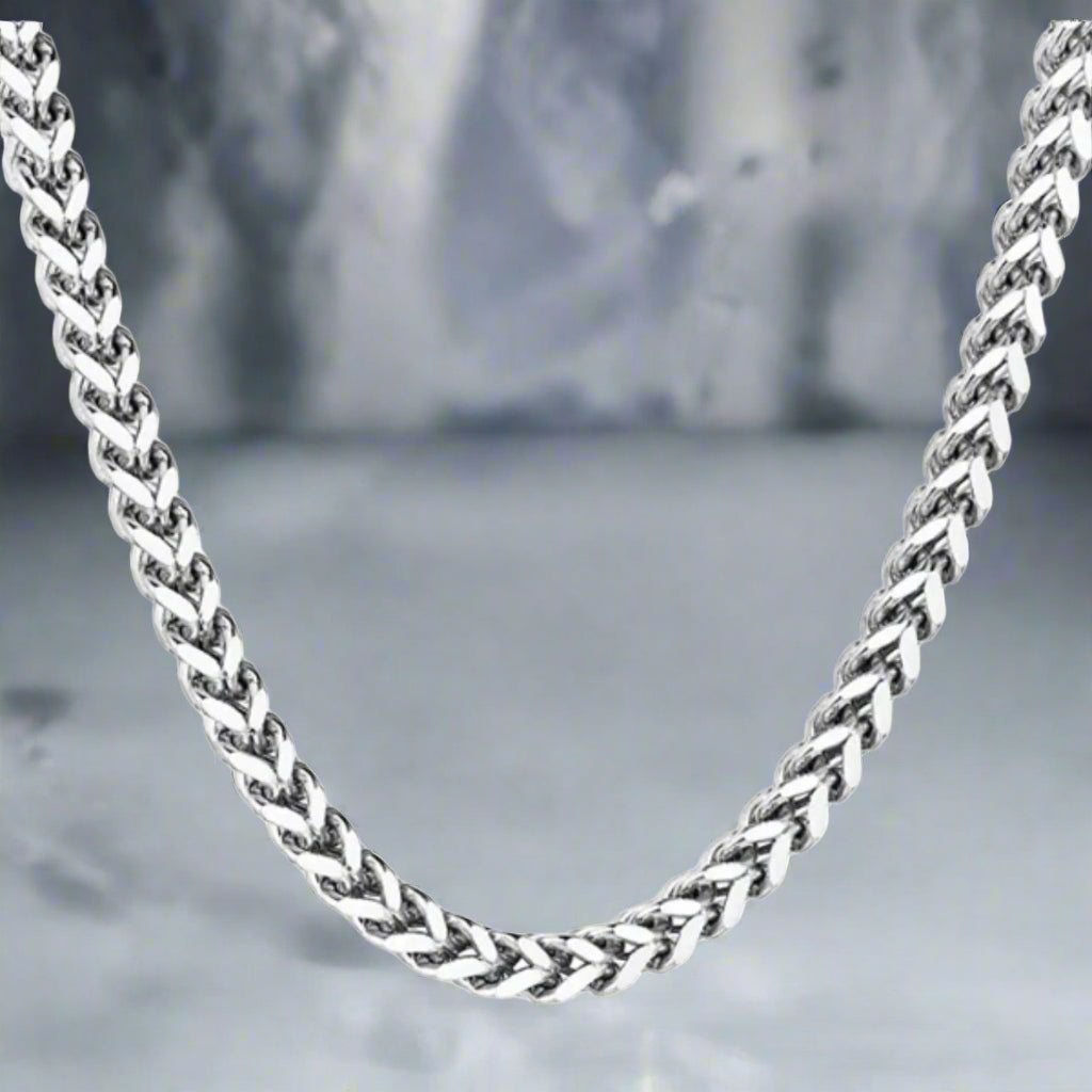 6mm silver franco neck chain for men online in Pakistan