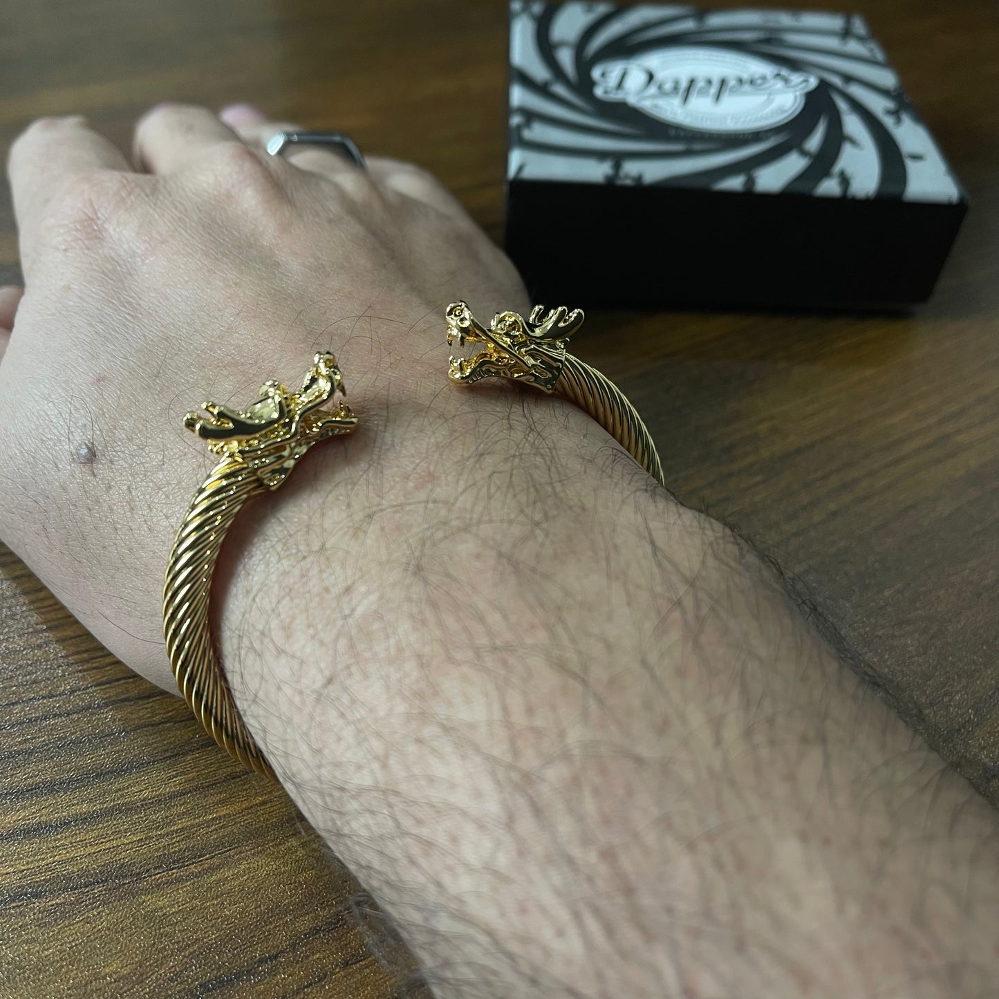 golden dragon stainless steel open bracelet bangel online in pakistan