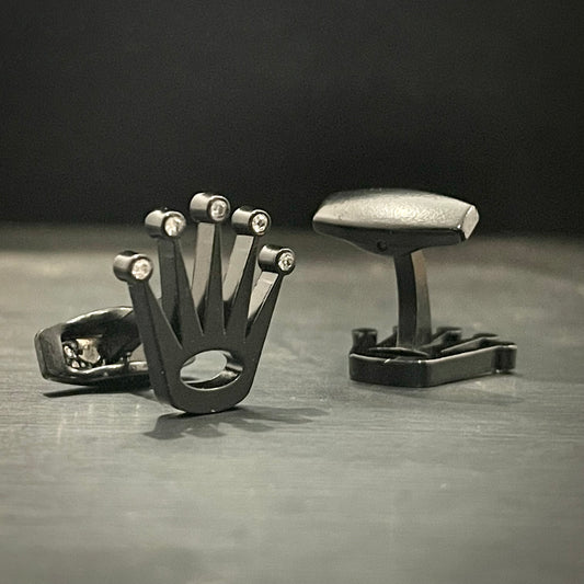 black rolex crown cufflinks for men online in pakistan
