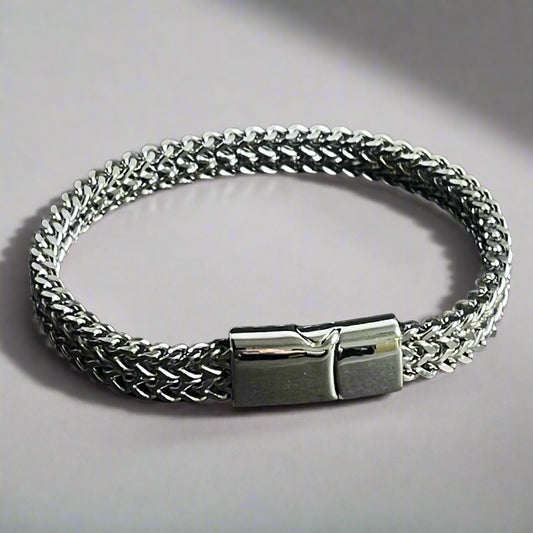 8mm silver stainless steel foxtail bracelet for men in Pakistan