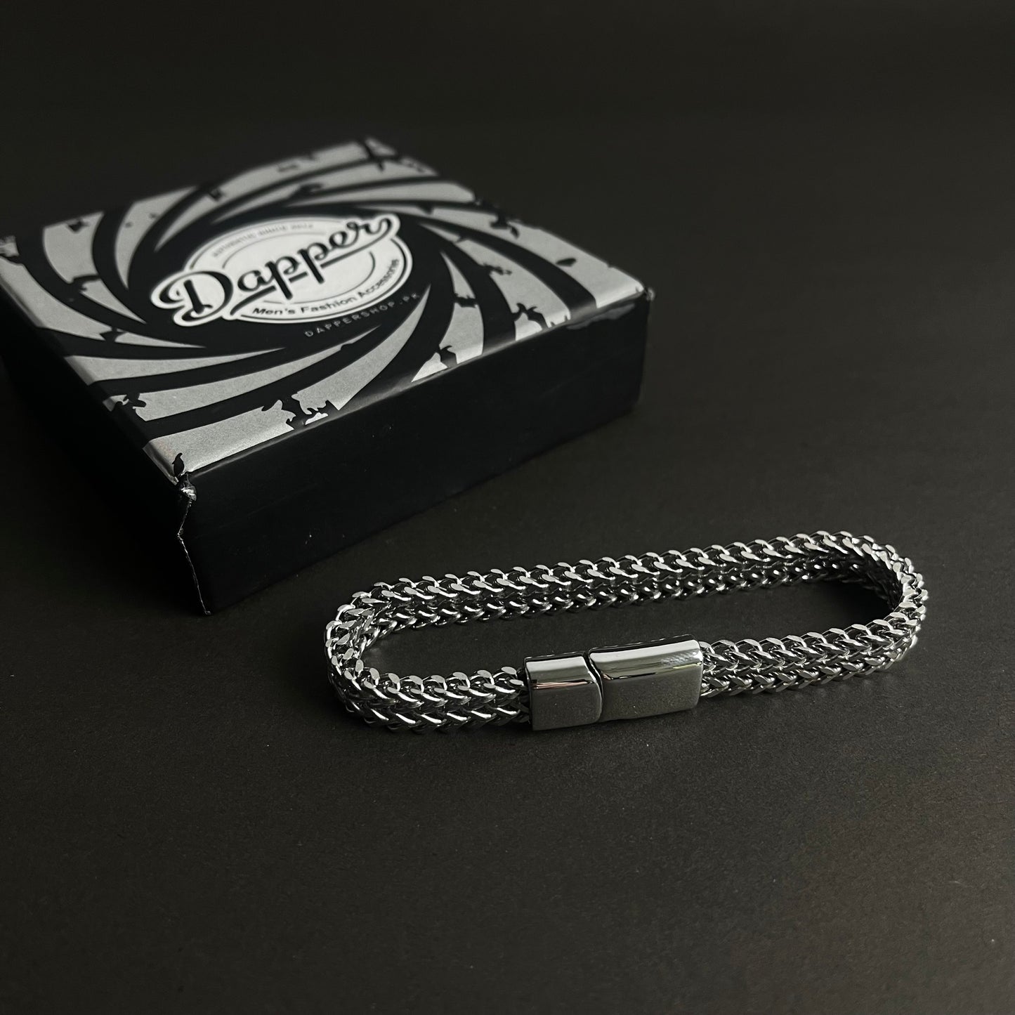 8mm silver stainless steel foxtail bracelet for men in Pakistan