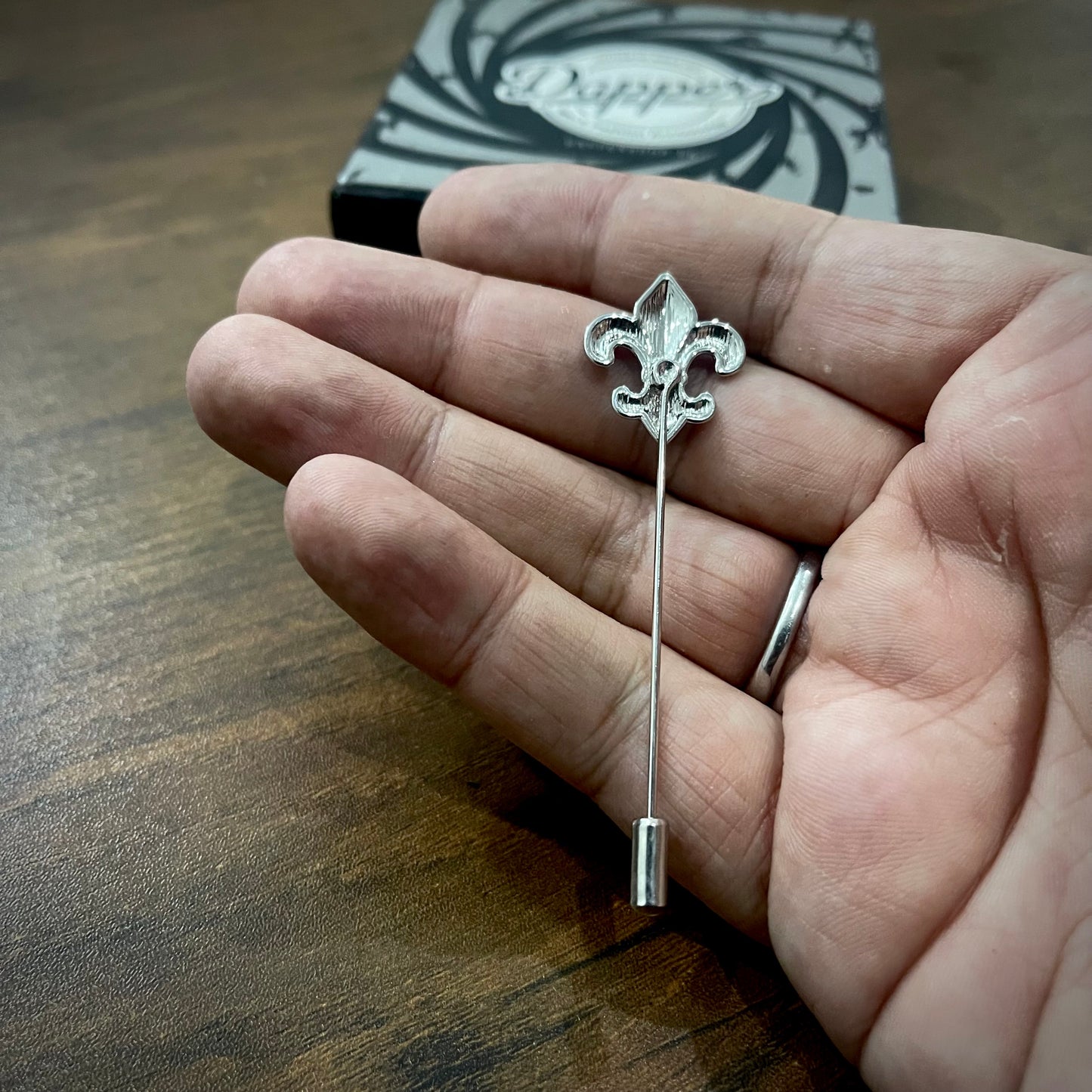 fleur de lis lapel pin brooch for groom wedding dress in pakistan