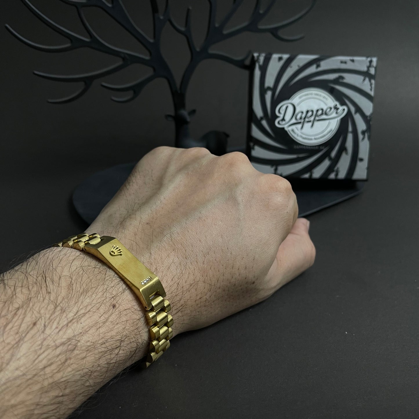 Golden RLX Crown Jubilee Bracelet for Men
