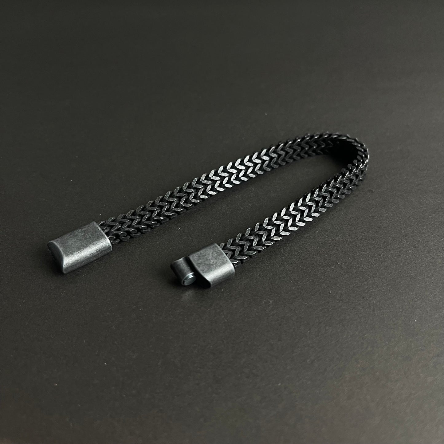 8mm Antique Silver Foxtail Chain Bracelet for Men