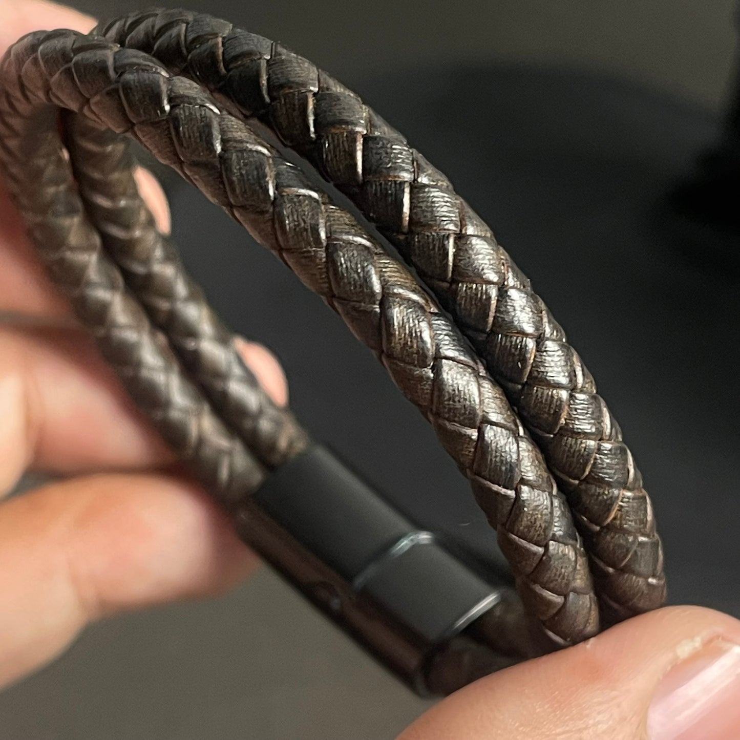 Cross Cord Vintage Coffee Leather Bracelet For Men