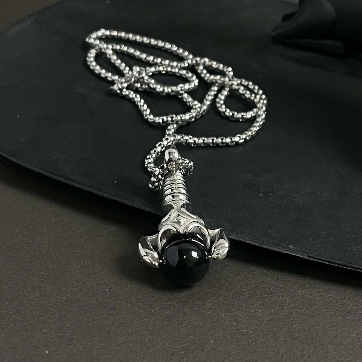 Antique Silver Scorpio Pendant Necklace