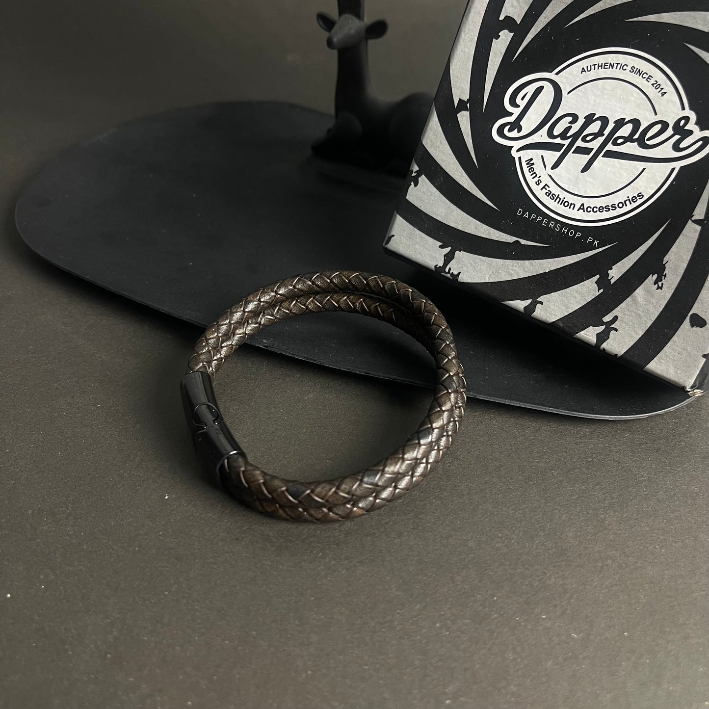 Cross Cord Vintage Coffee Leather Bracelet For Men