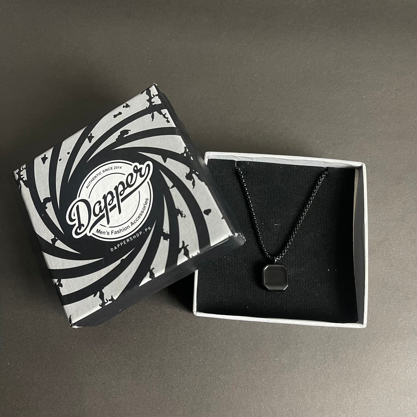 Black Square Pendant Necklace For Men In Pakistan