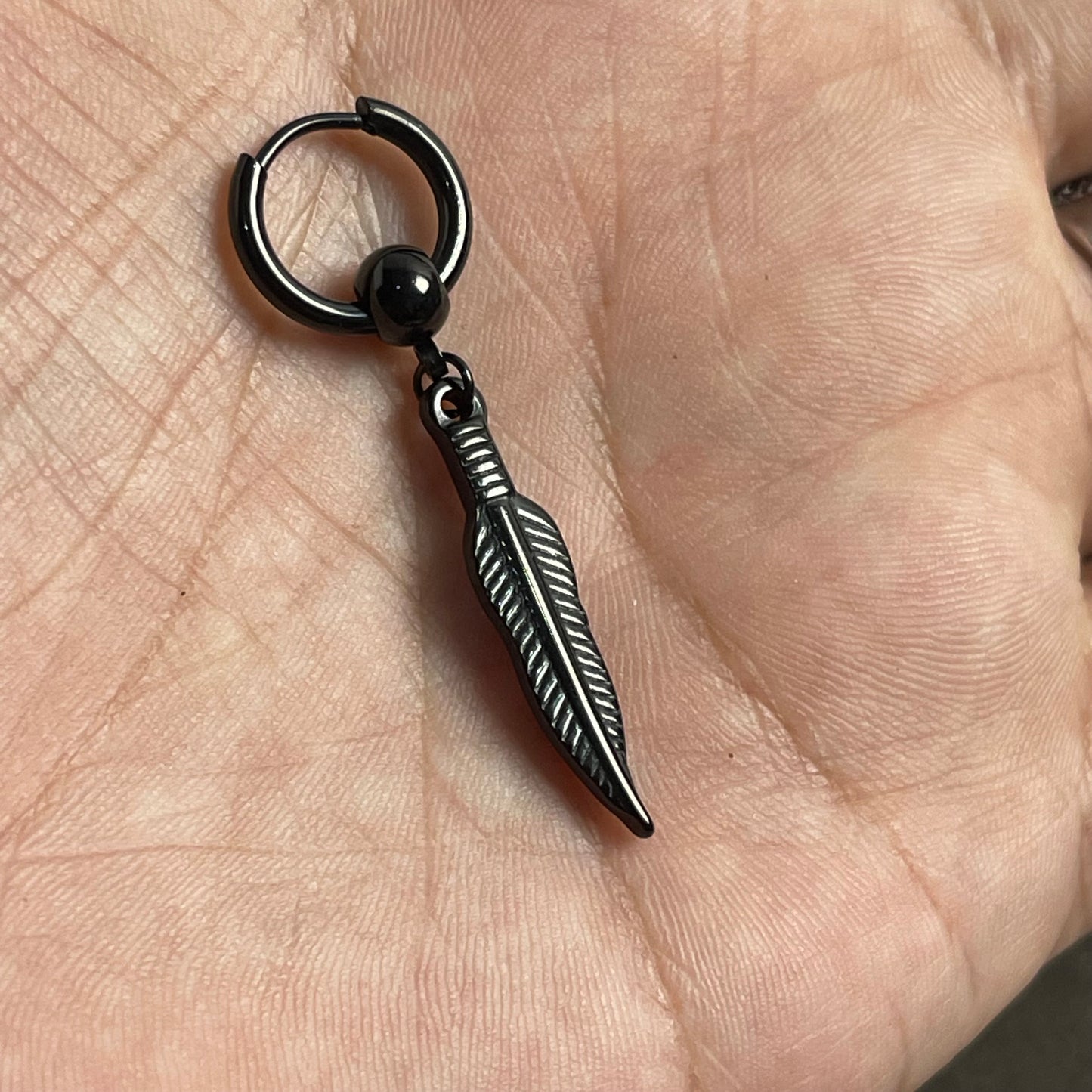 Black leaf punk earrings bali for men online in pakistan