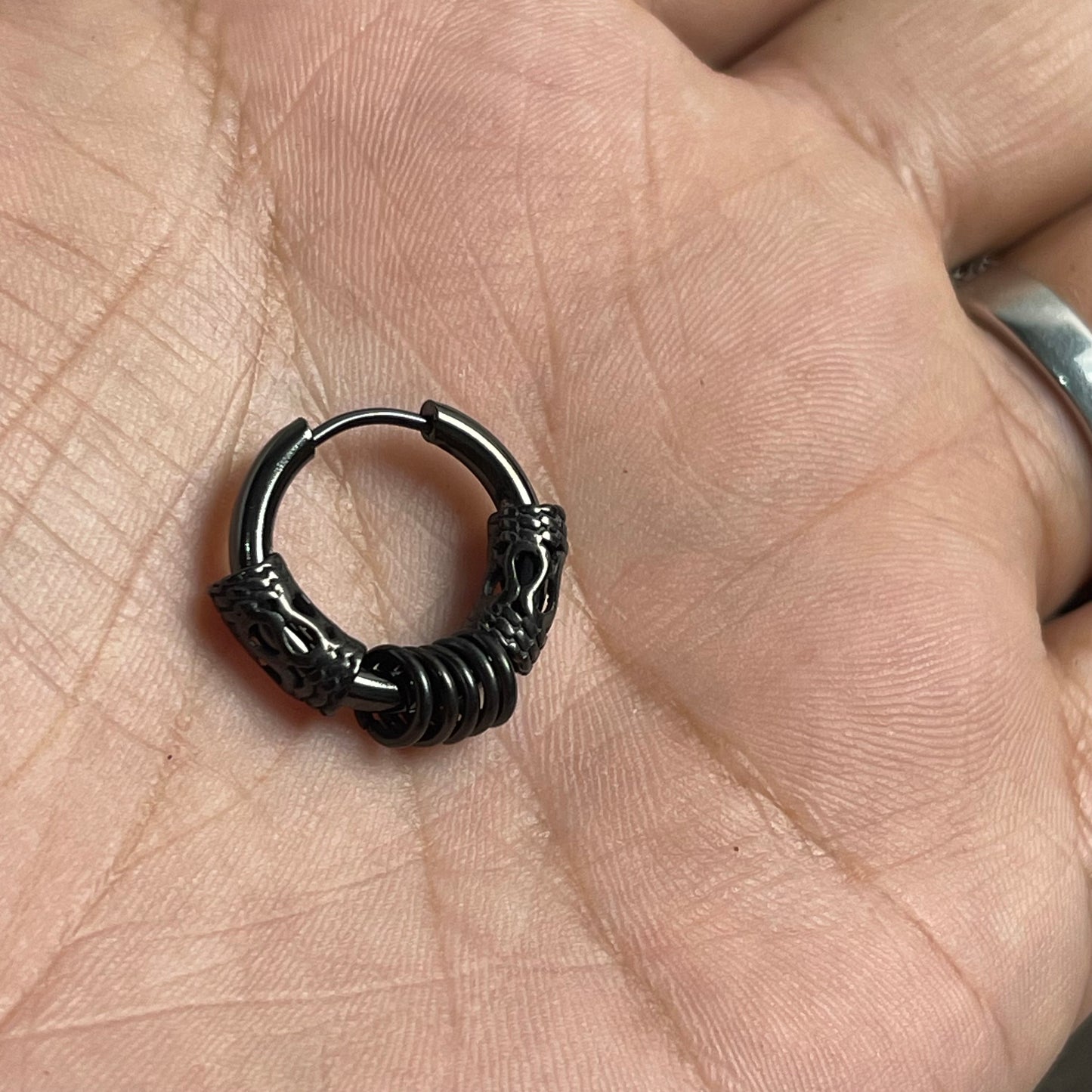 Black punk earrings bali for men online in pakistan