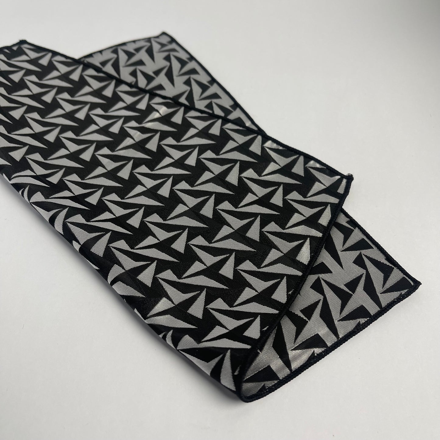 Blue & Silver Geometric Pattern Pocket Square Handkerchief For Men Online In Pakistan