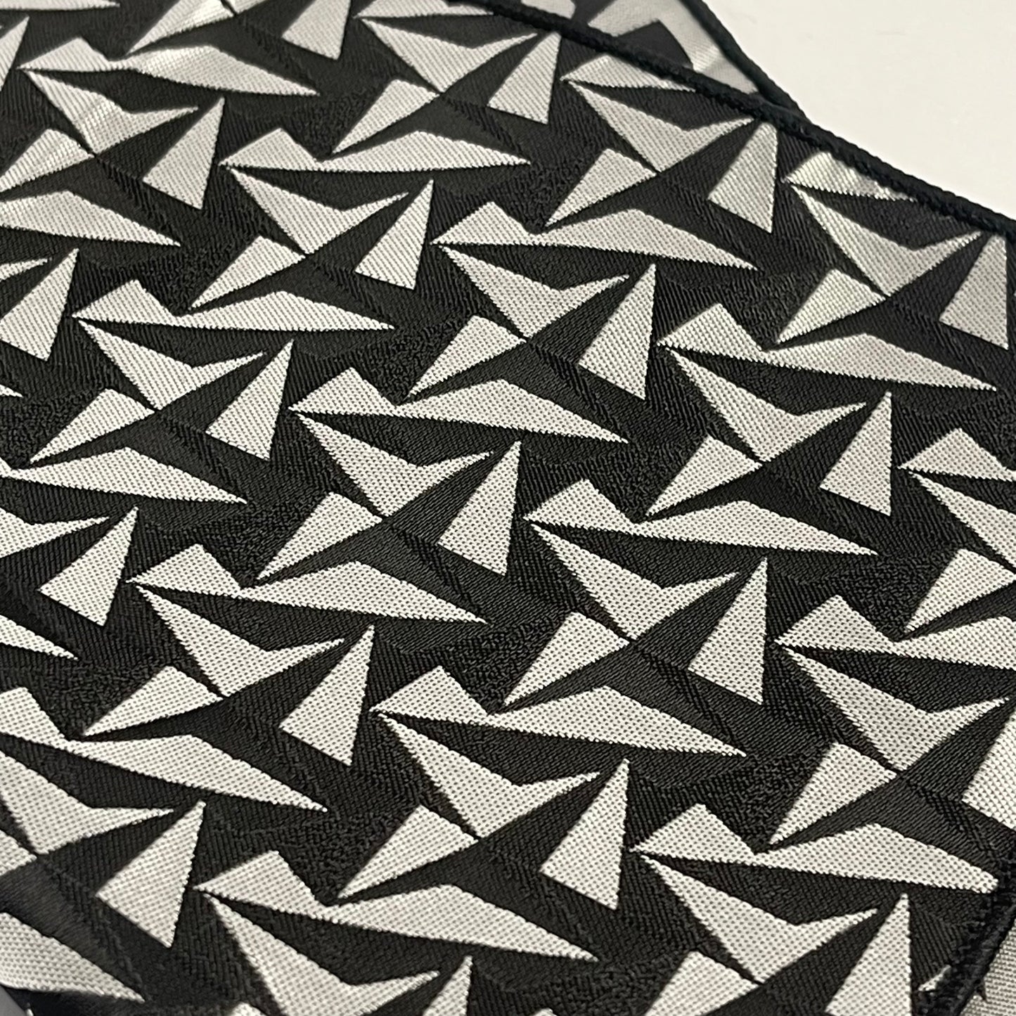 Blue & Silver Geometric Pattern Pocket Square Handkerchief For Men Online In Pakistan