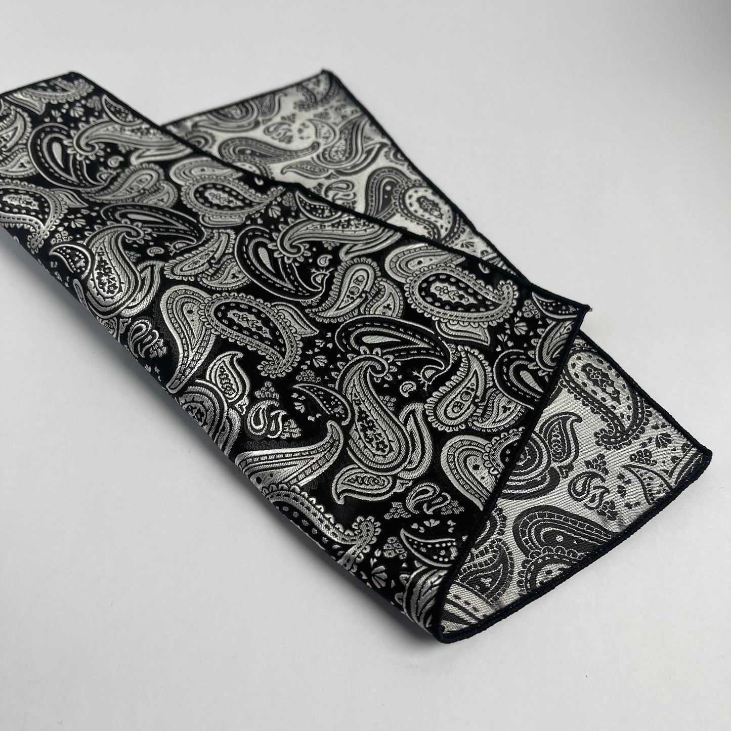 Blue & Silver Paisley Pocket Square Handkerchief For Men Online In Pakistan