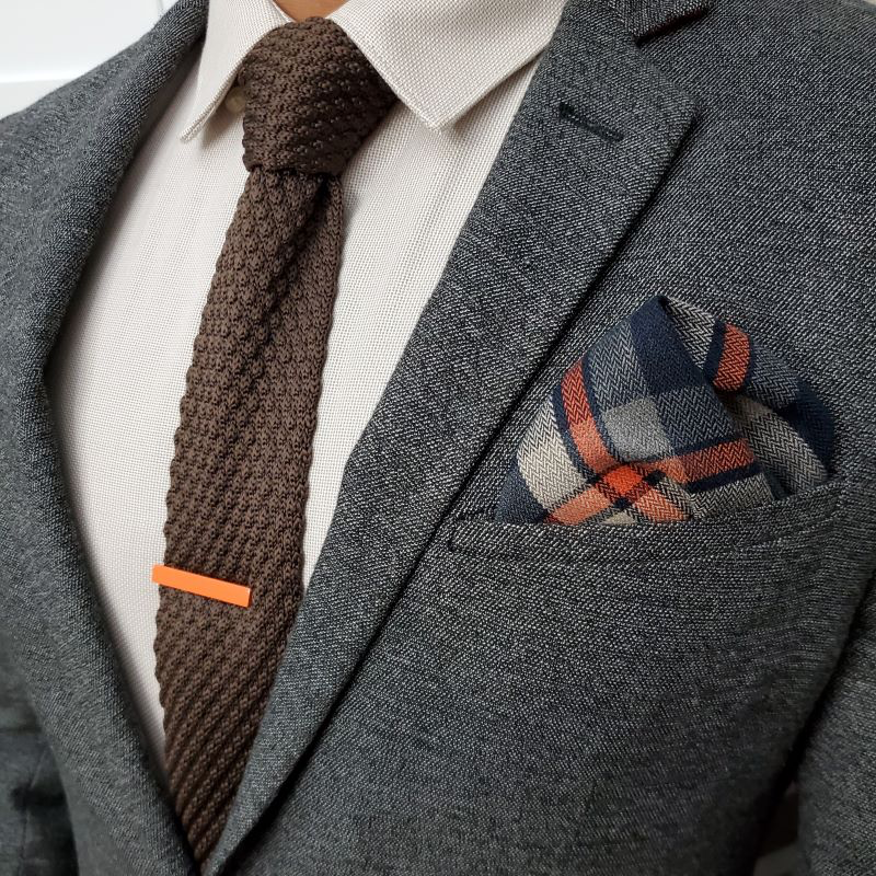 Brown Pointed Knitted Neck Tie in Pakistan