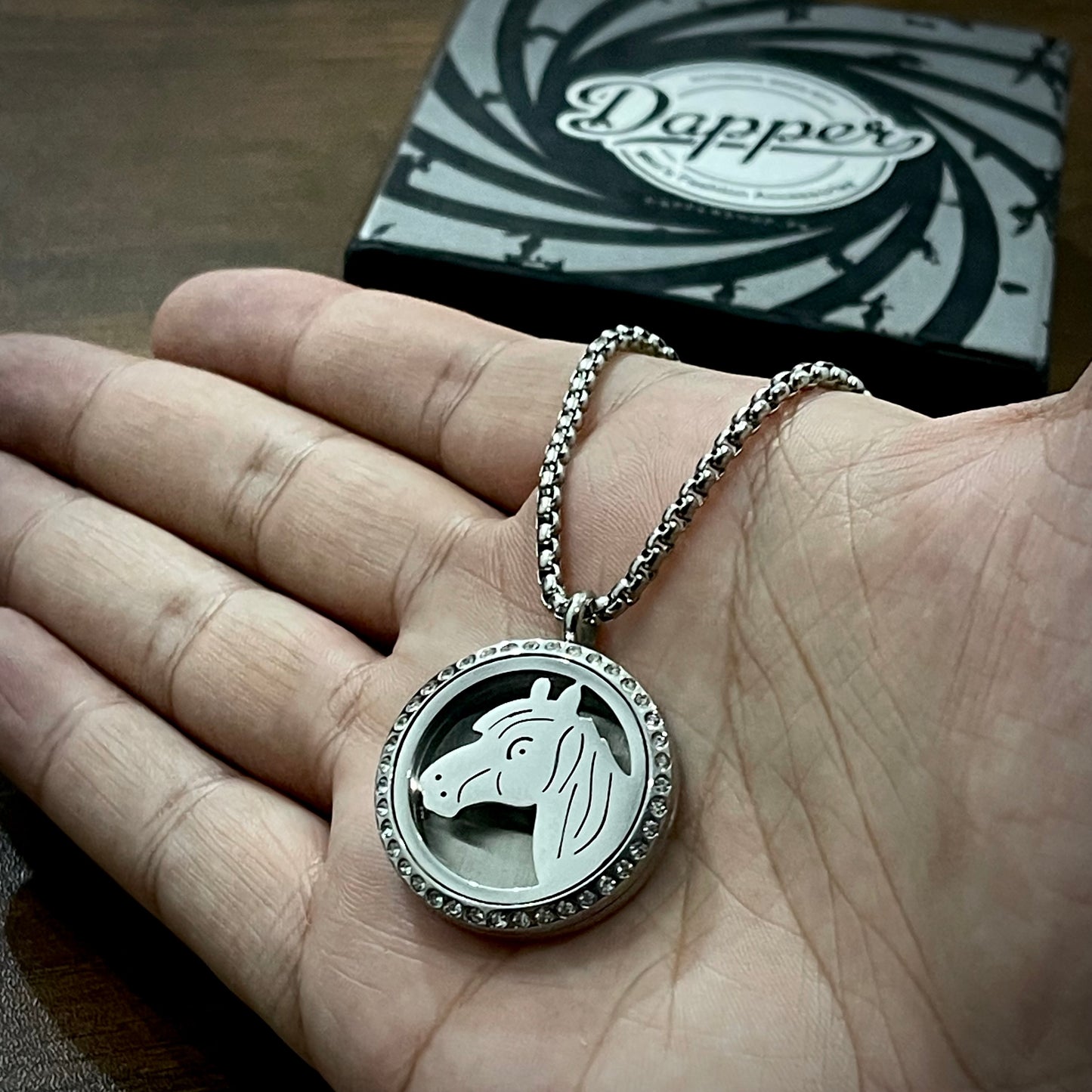 Silver Horse Coin Pendant Necklace