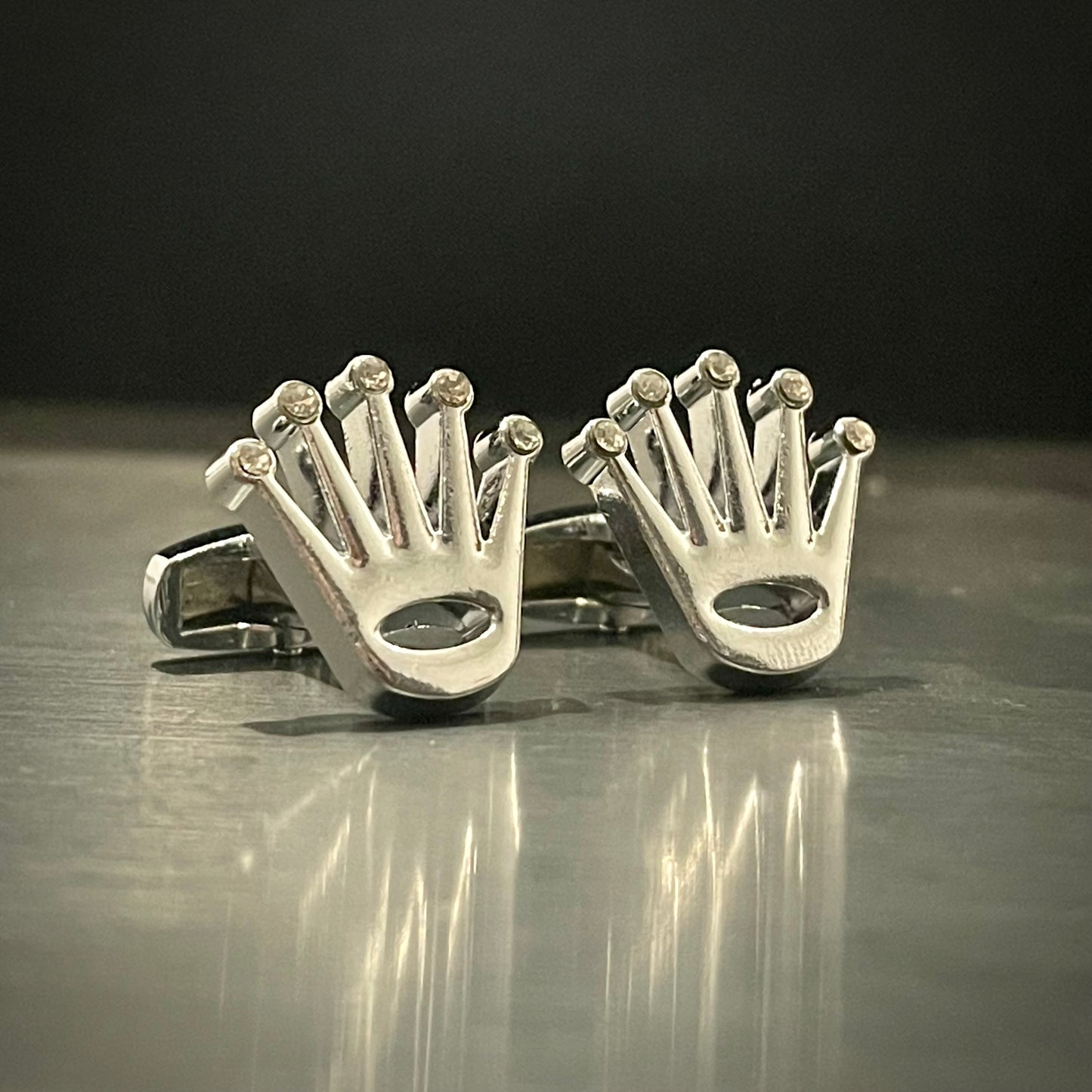 Silver Crown Rolex Cufflinks For Men In Pakistan