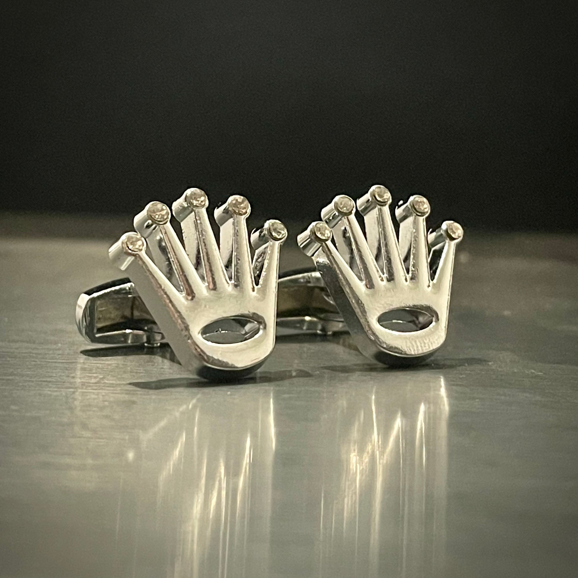 Silver Crown Rolex Cufflinks For Men In Pakistan
