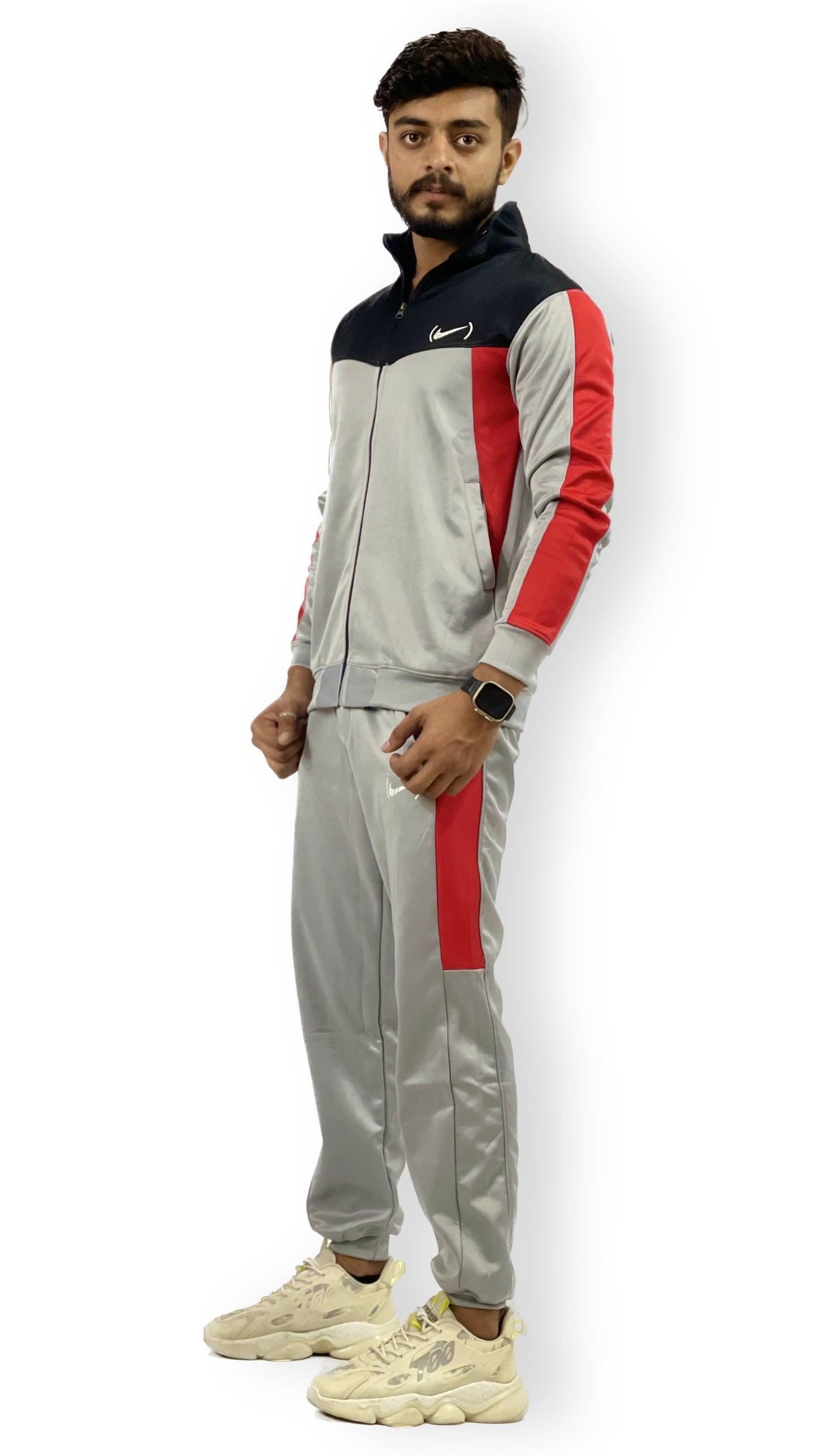 NK Premium Winter Track Suit - Red & Grey