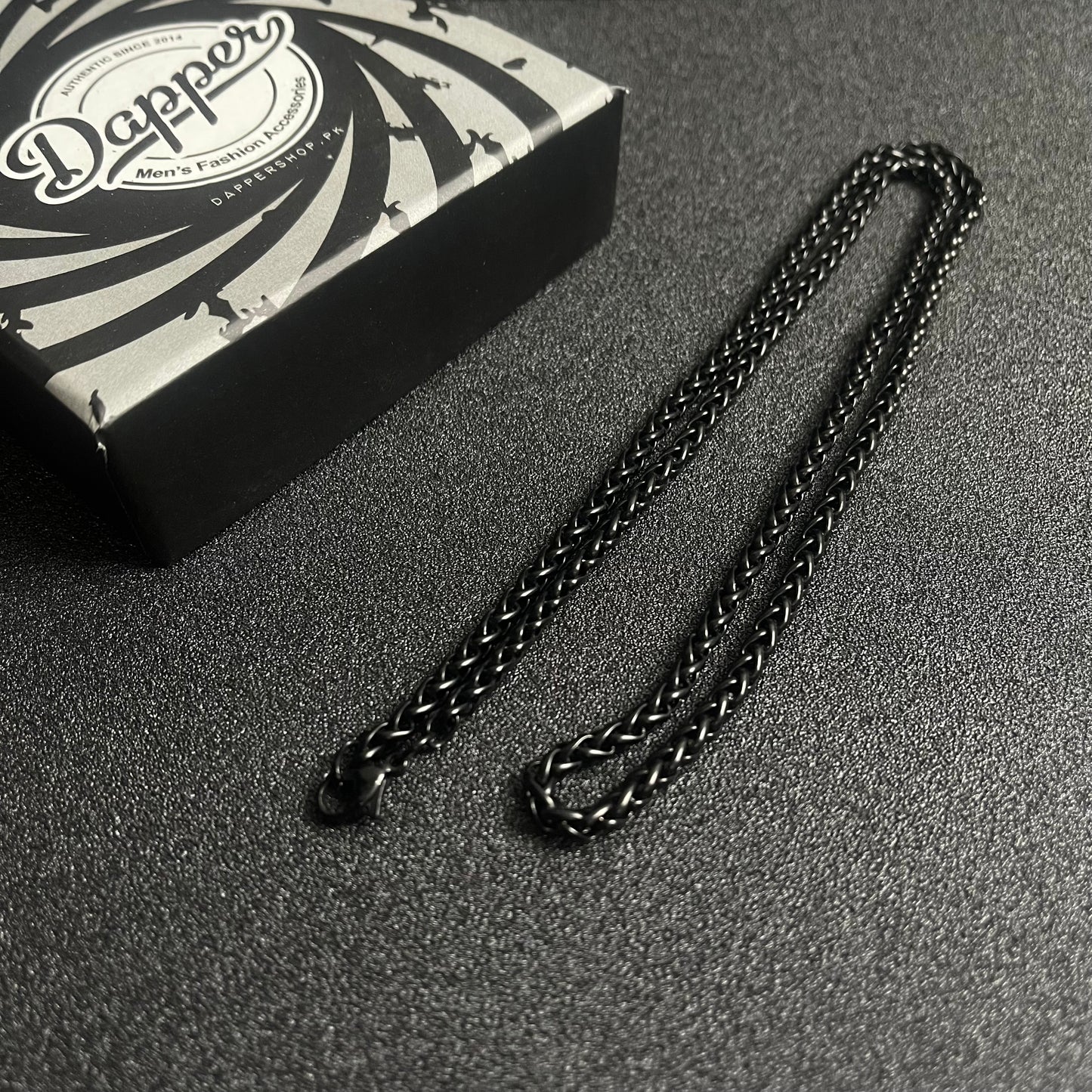 4mm Black Box Neck Chain For Men
