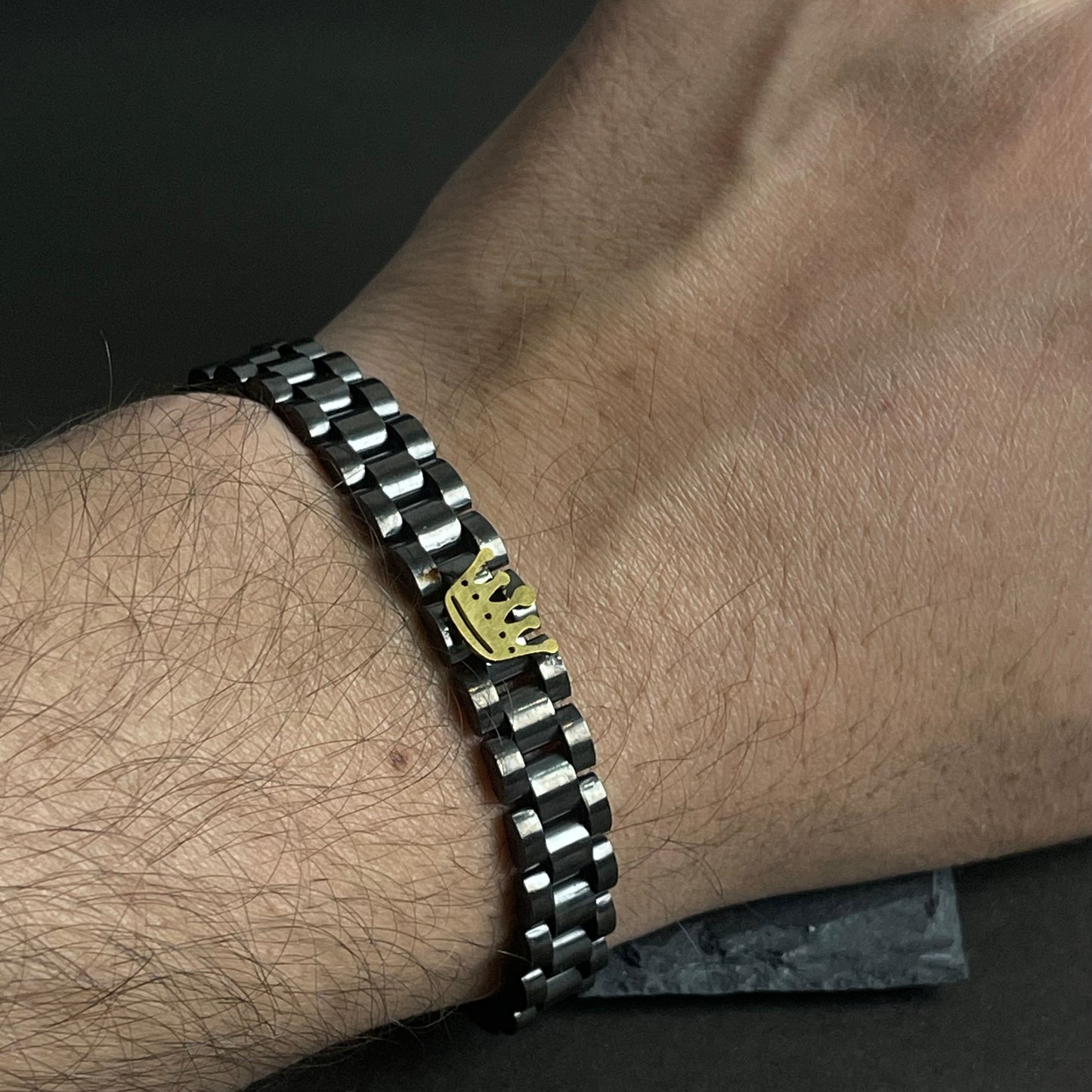 9mm Black RLX Crown Jubilee Bracelet for Men