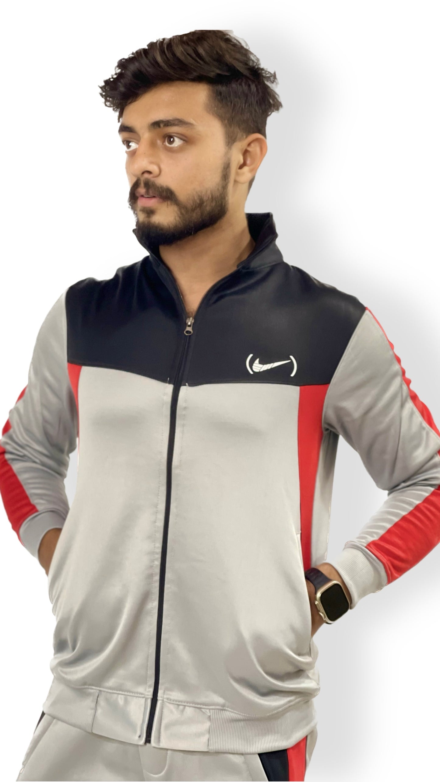 NK Premium Winter Track Suit - Red & Grey