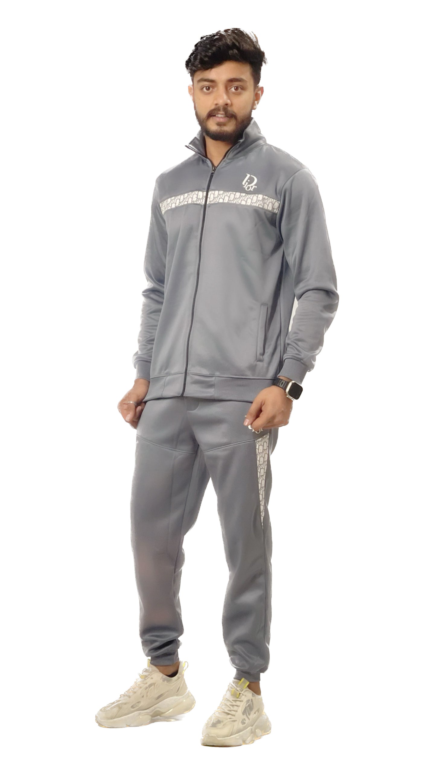 D-ior Premium Slim Fit Track Suit - Grey