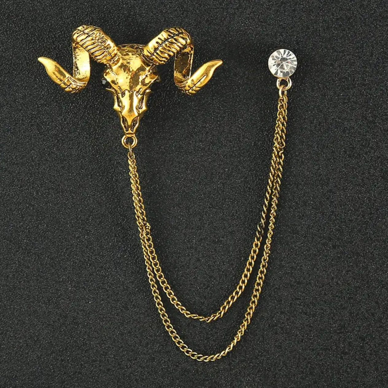 golden markhor brooch with chain for men online in pakistan