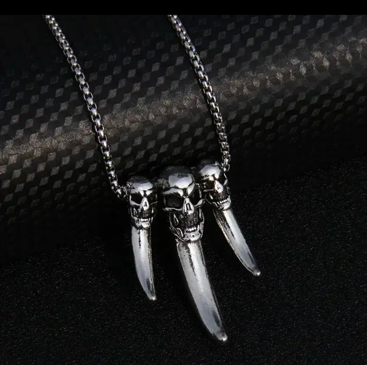 Antique Silver Skull Claw Pendant Necklace for Men Women Online In
