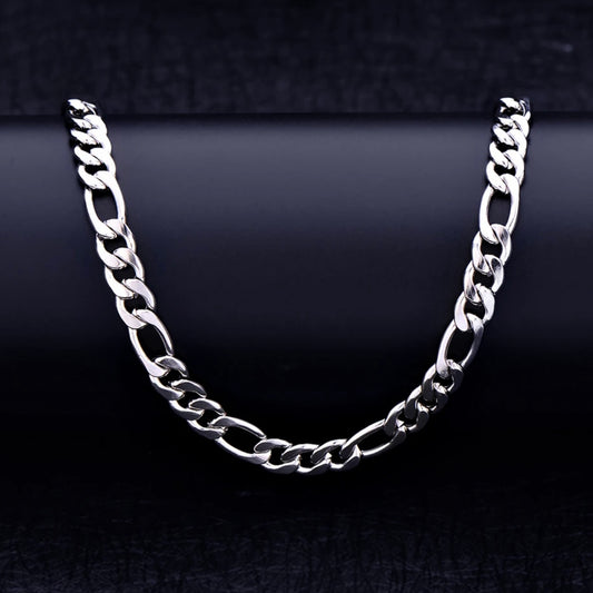 11 mm silver figaro link neck chain for men online in pakistan
