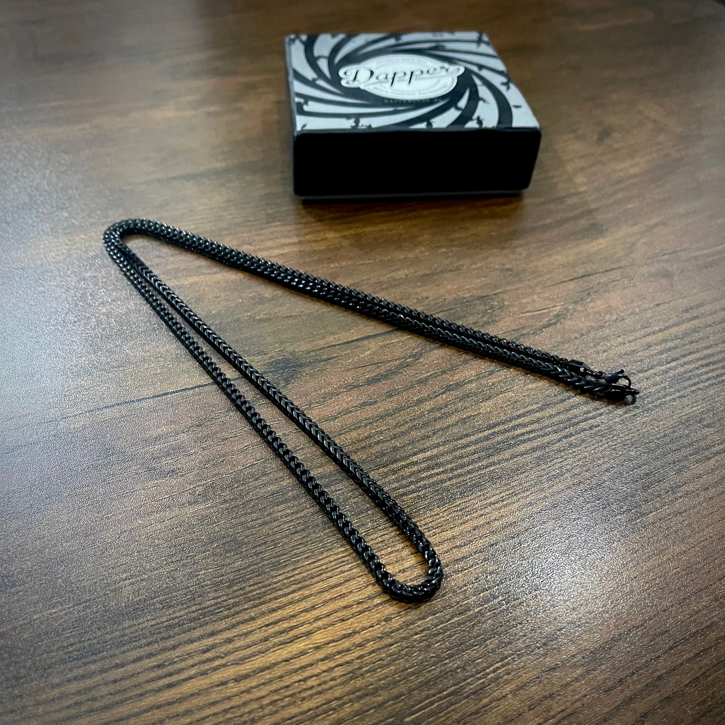 3mm Black Square Foxtail Long Neck Chain