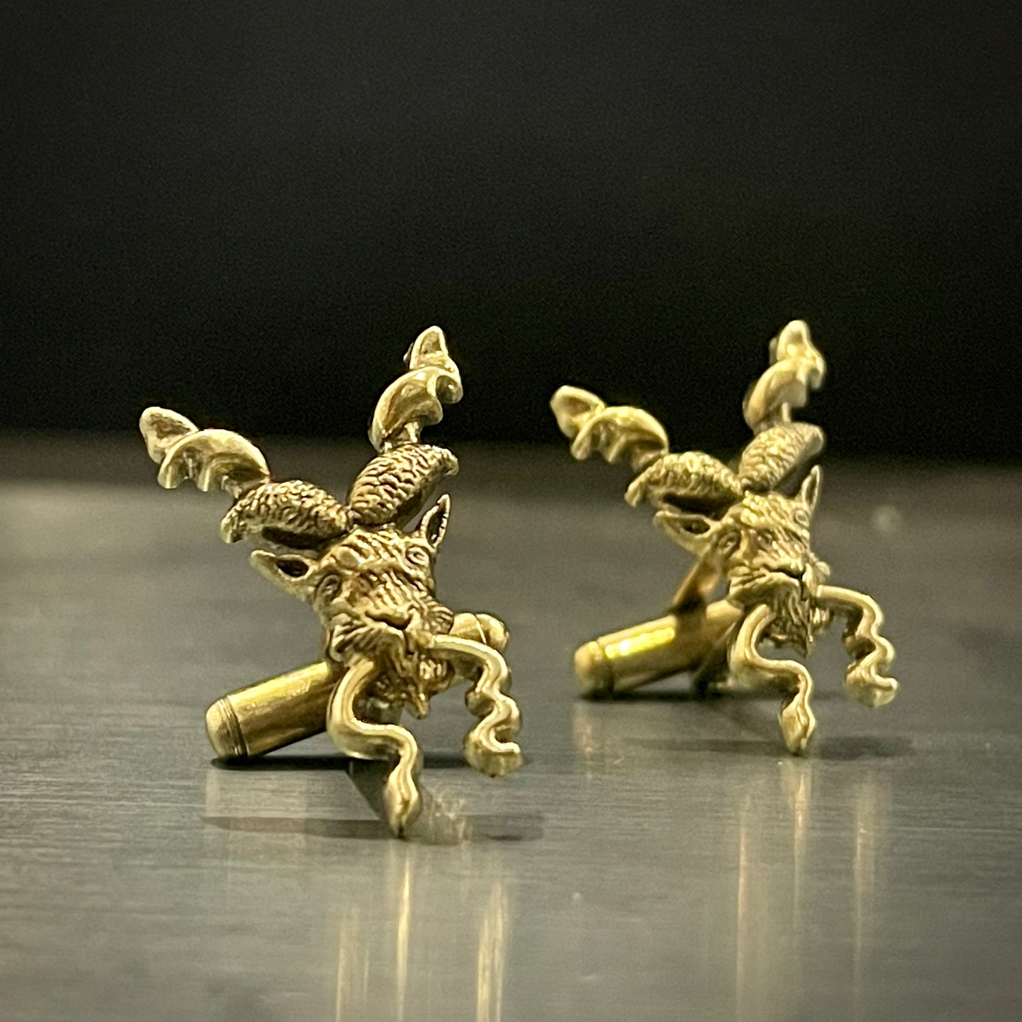 antique Gold Markhor Cufflinks For Men In Pakistan