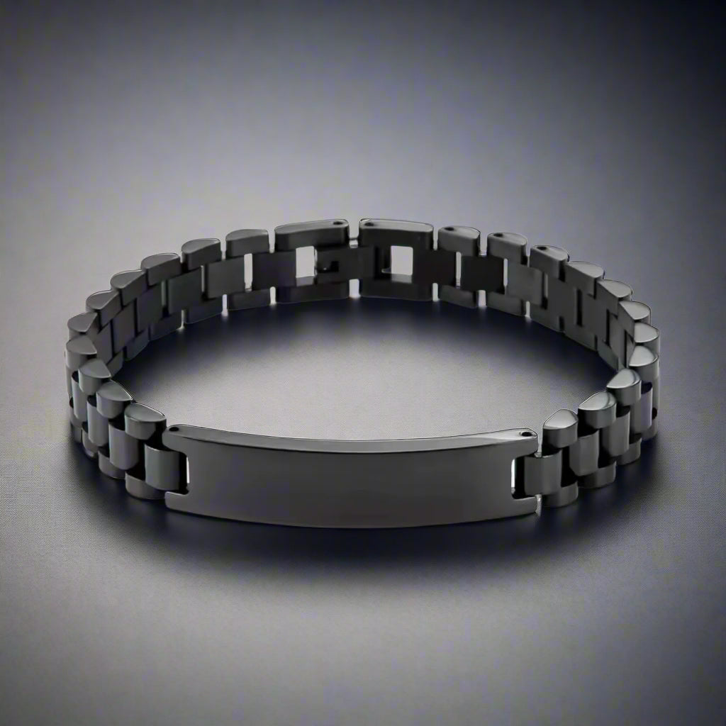 Black Stainless Steel Jubilee Bracelet for Men